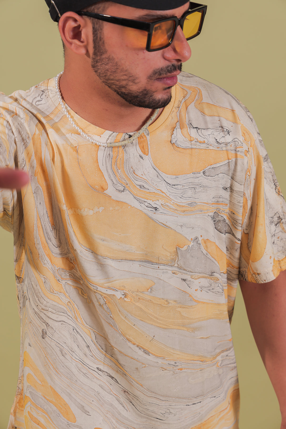 Gold Dust Marbled Oversized T-Shirt