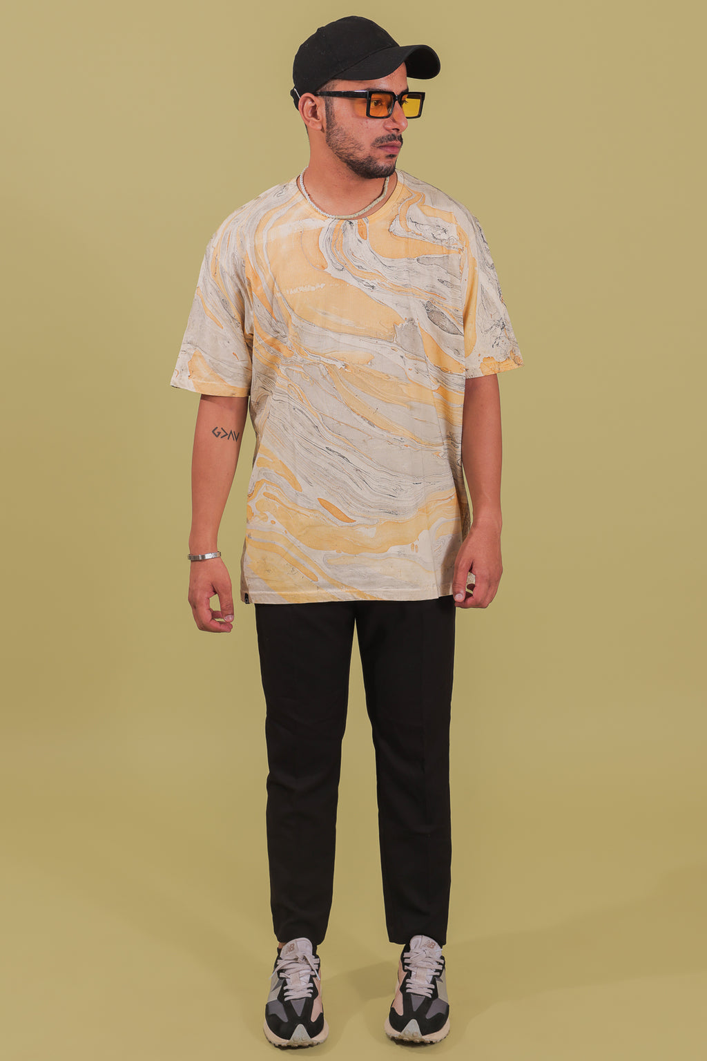 Gold Dust Marbled Oversized T-Shirt