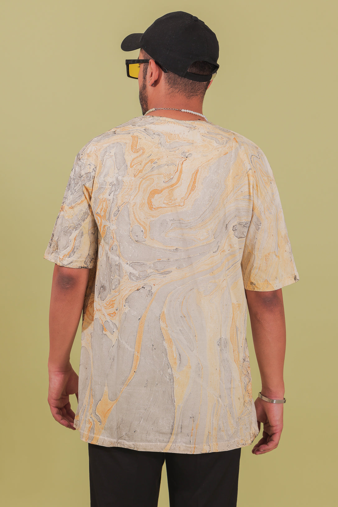 Gold Dust Marbled Oversized T-Shirt