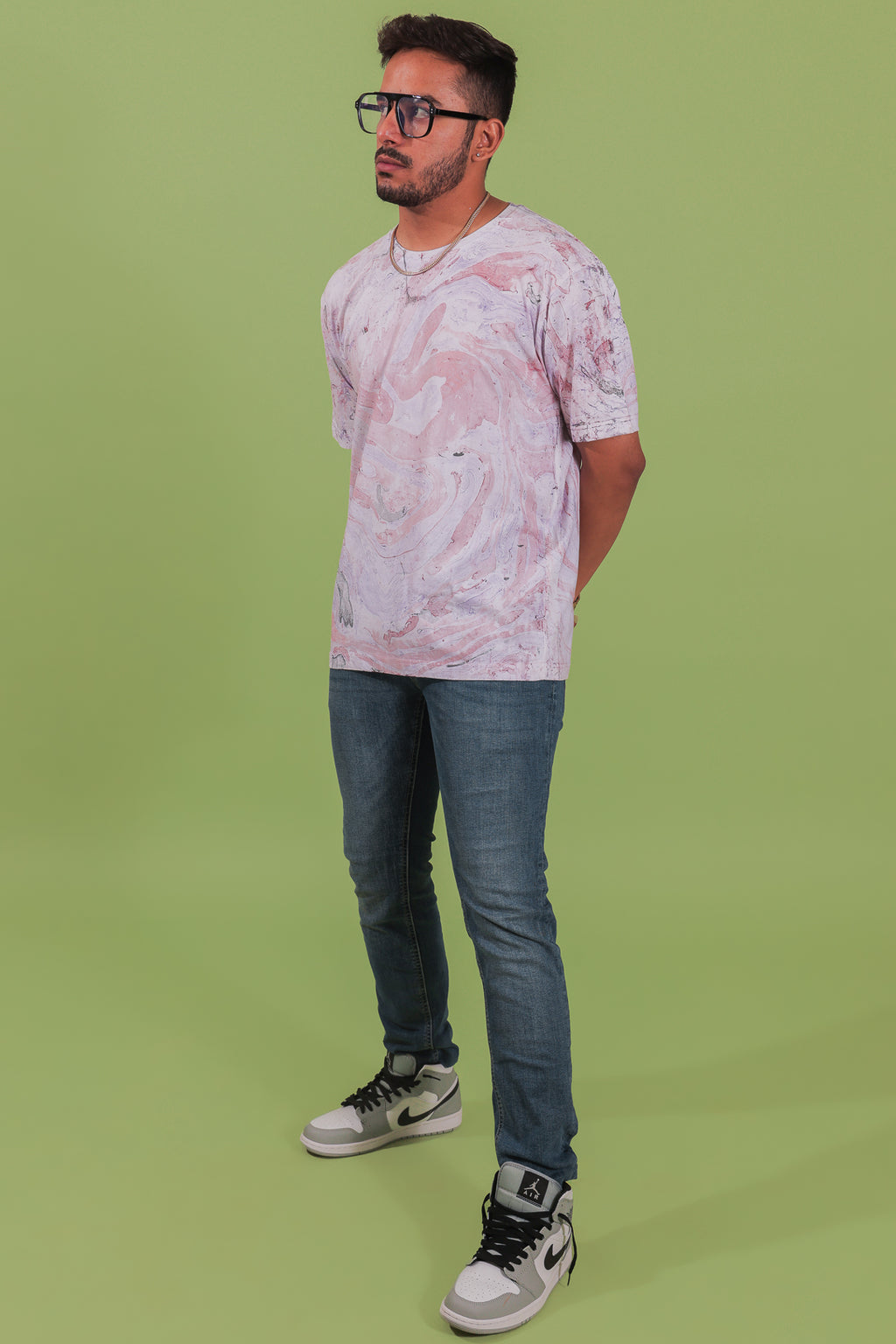 Purple Haze Marbled Oversized T-Shirt