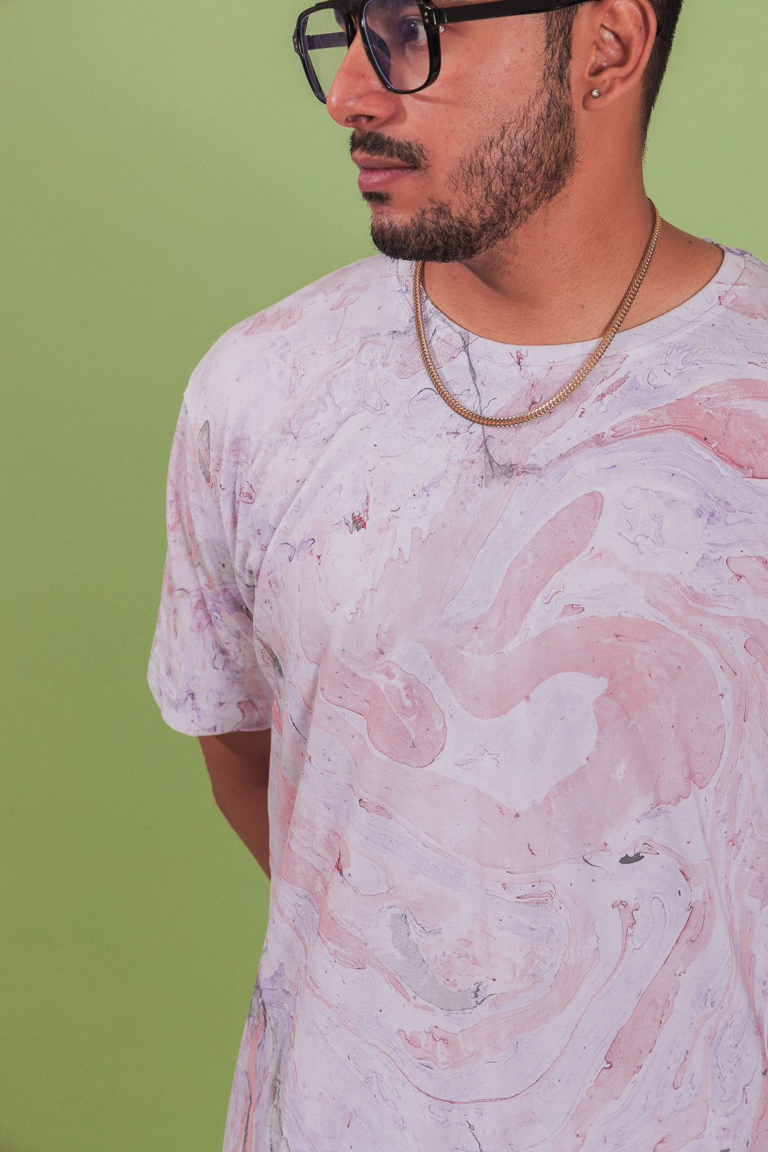 Purple Haze Marbled Oversized T-Shirt