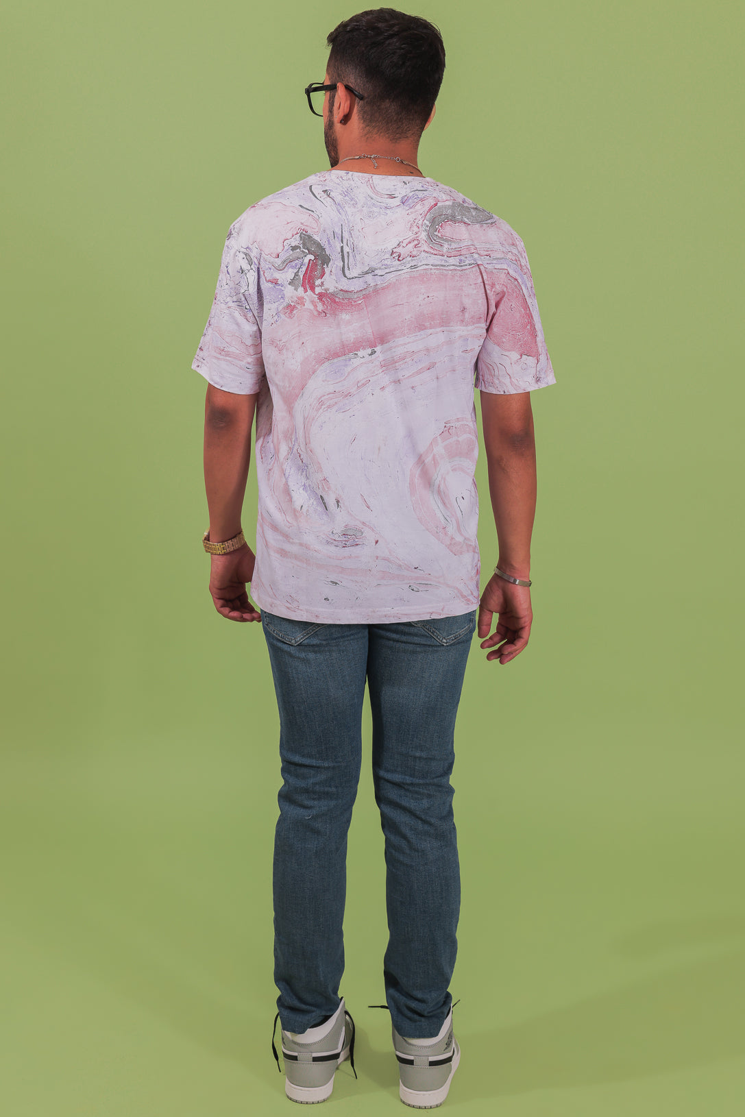 Purple Haze Marbled Oversized T-Shirt