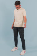 Pale Yellow Slim Fit Cotton T-Shirt