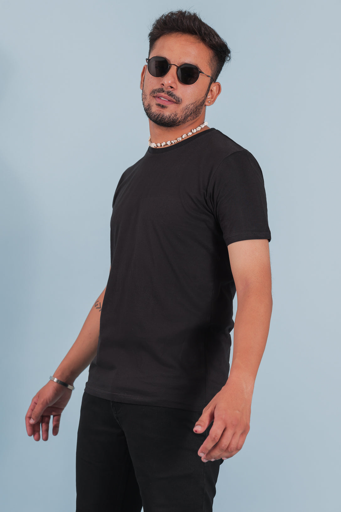 Black Slim Fit Cotton T-Shirt