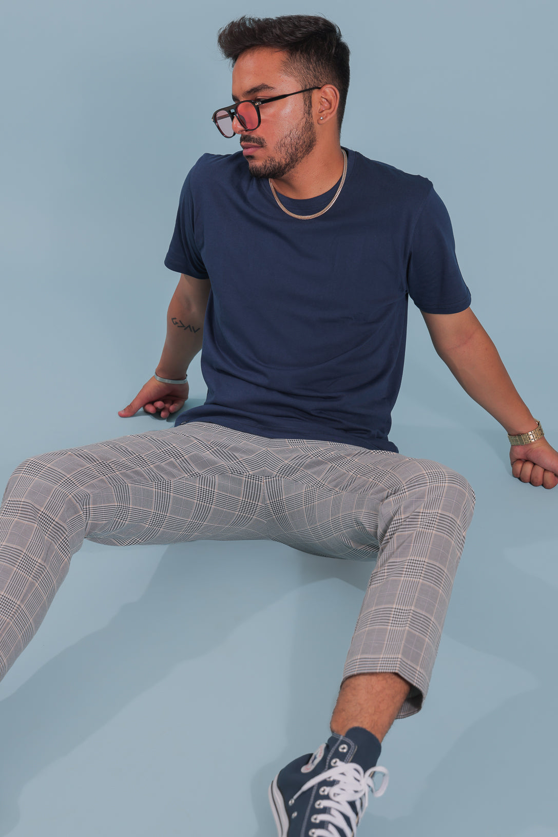 Navy Blue Slim Fit Cotton T-Shirt