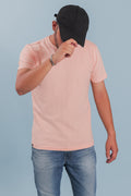 Peach Slim Fit Cotton T-Shirt