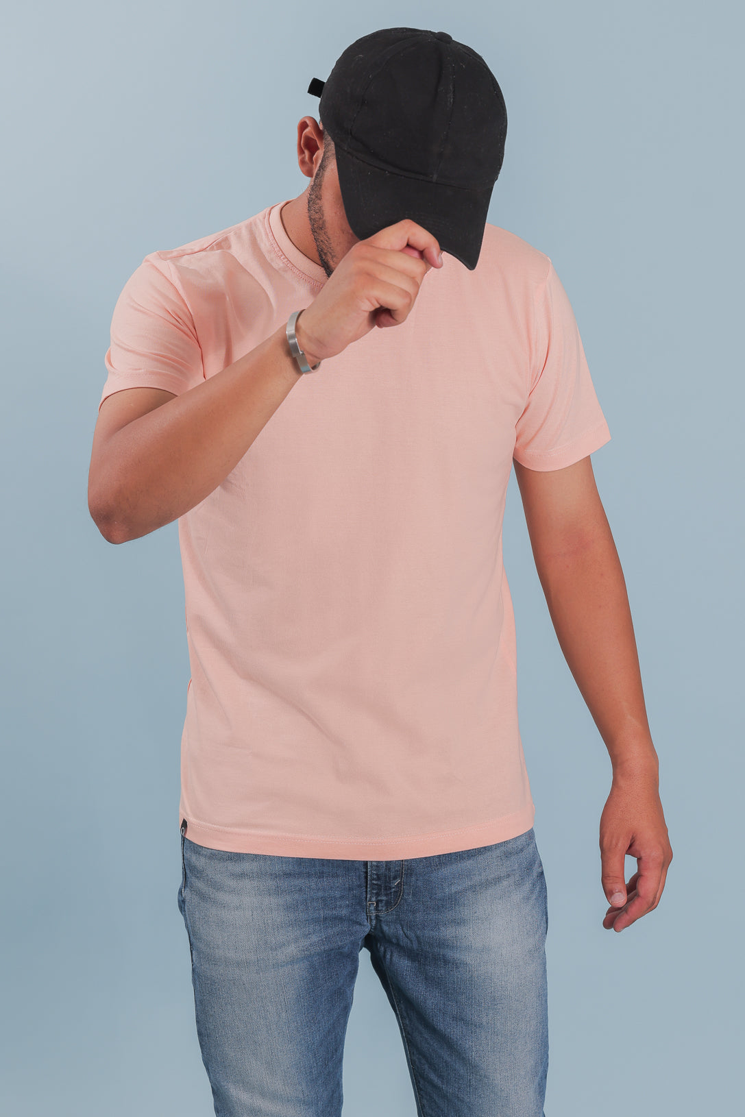 Peach Slim Fit Cotton T-Shirt