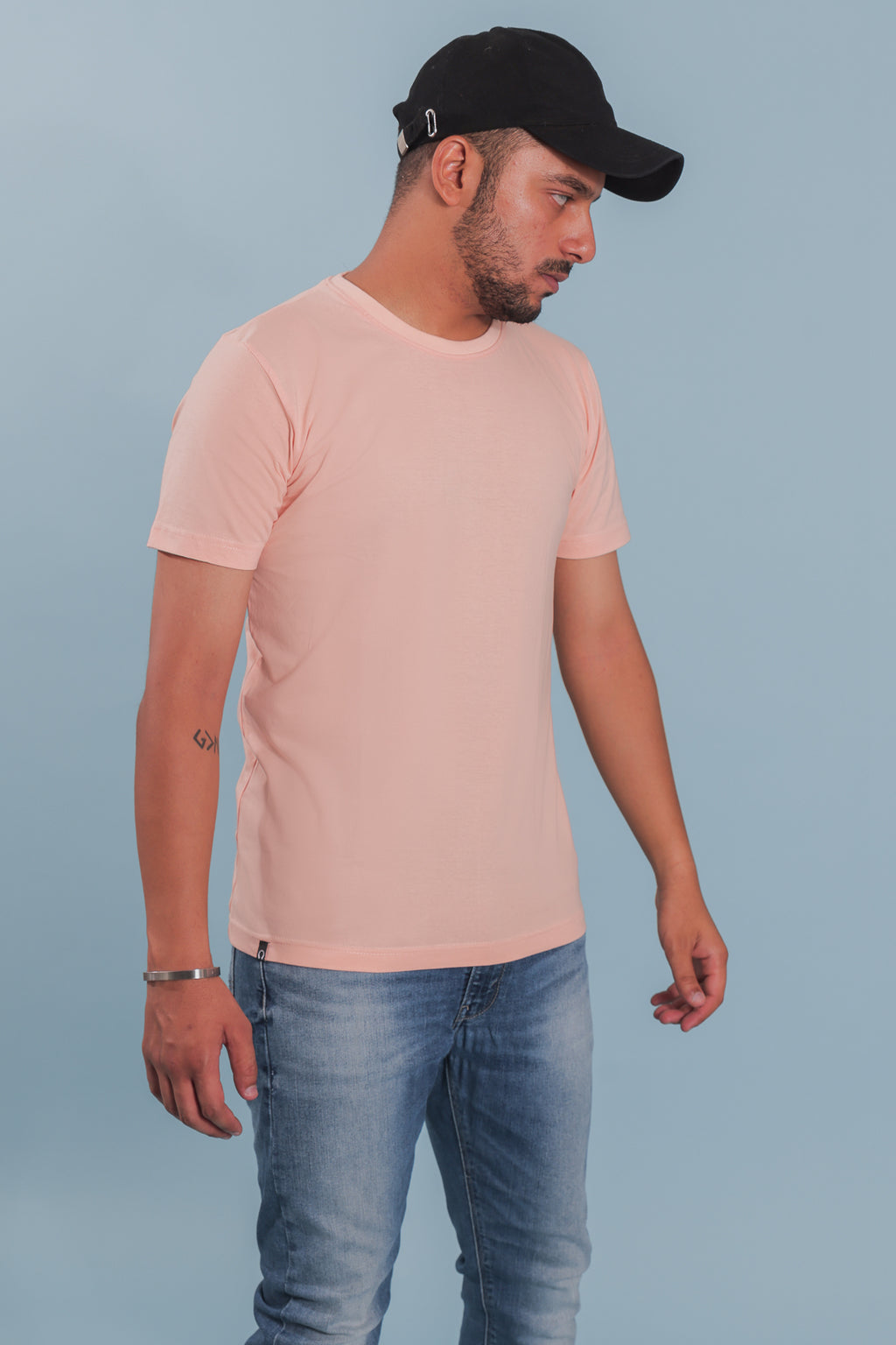 Peach Slim Fit Cotton T-Shirt