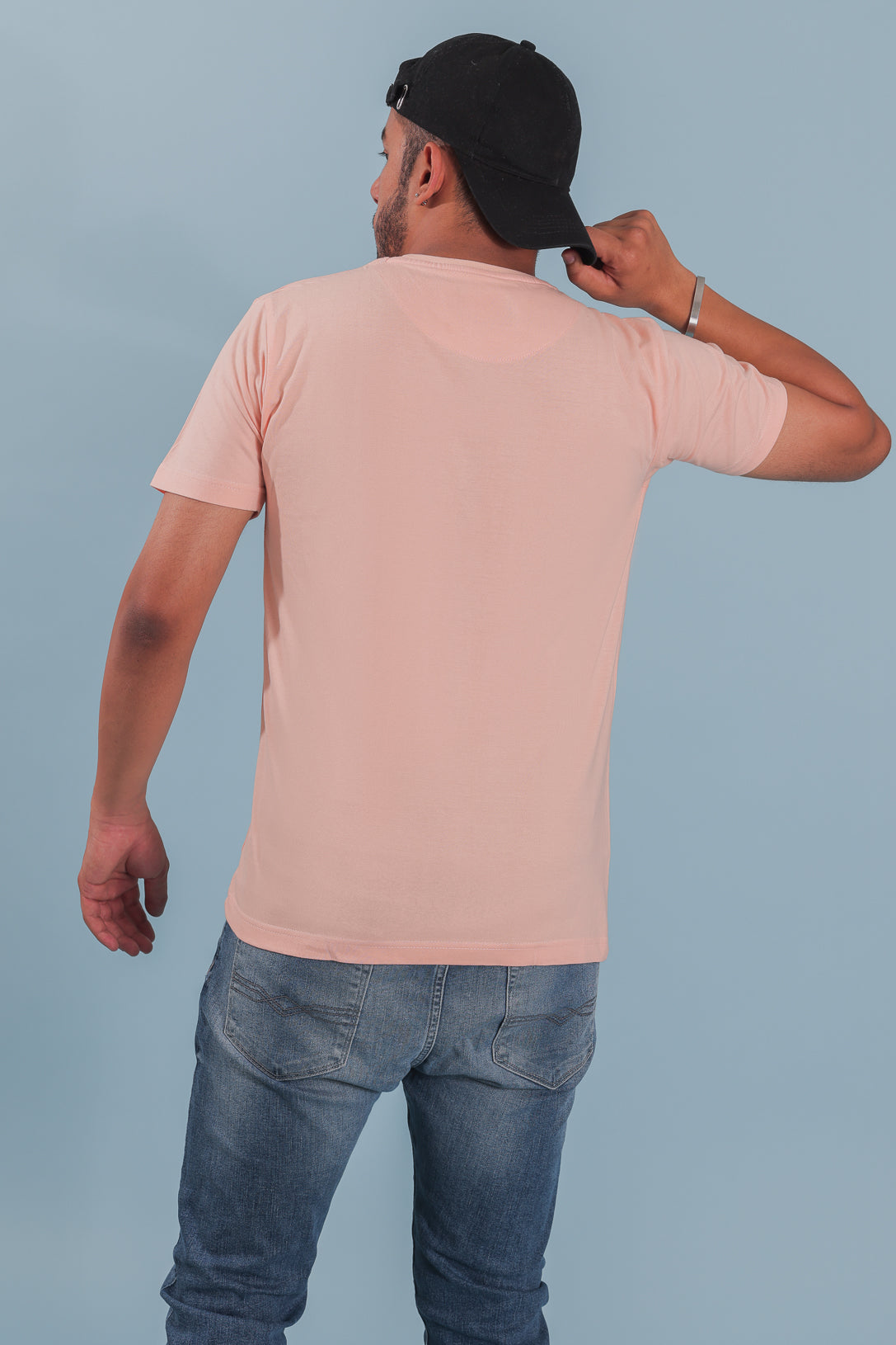 Peach Slim Fit Cotton T-Shirt
