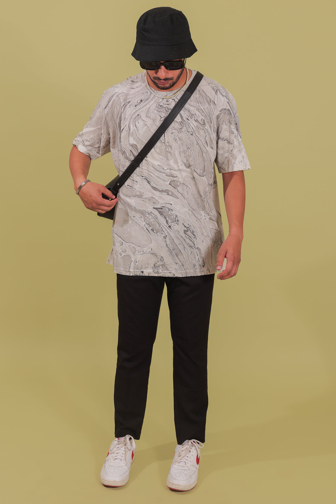 Moon Grey Marbled Oversized T-Shirt