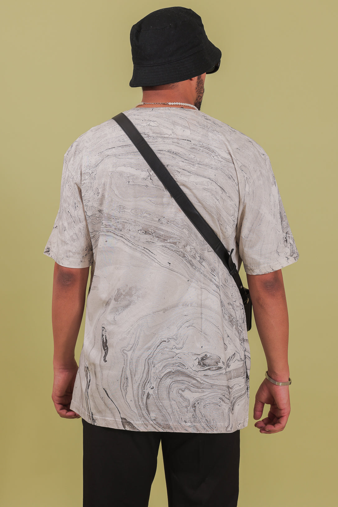 Moon Grey Marbled Oversized T-Shirt