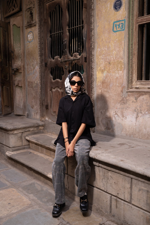 Black Knitted Shirt