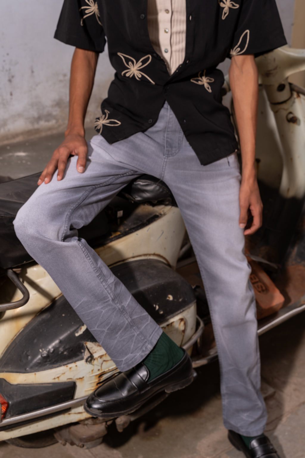 Grey Washed Skinny Fit Denim