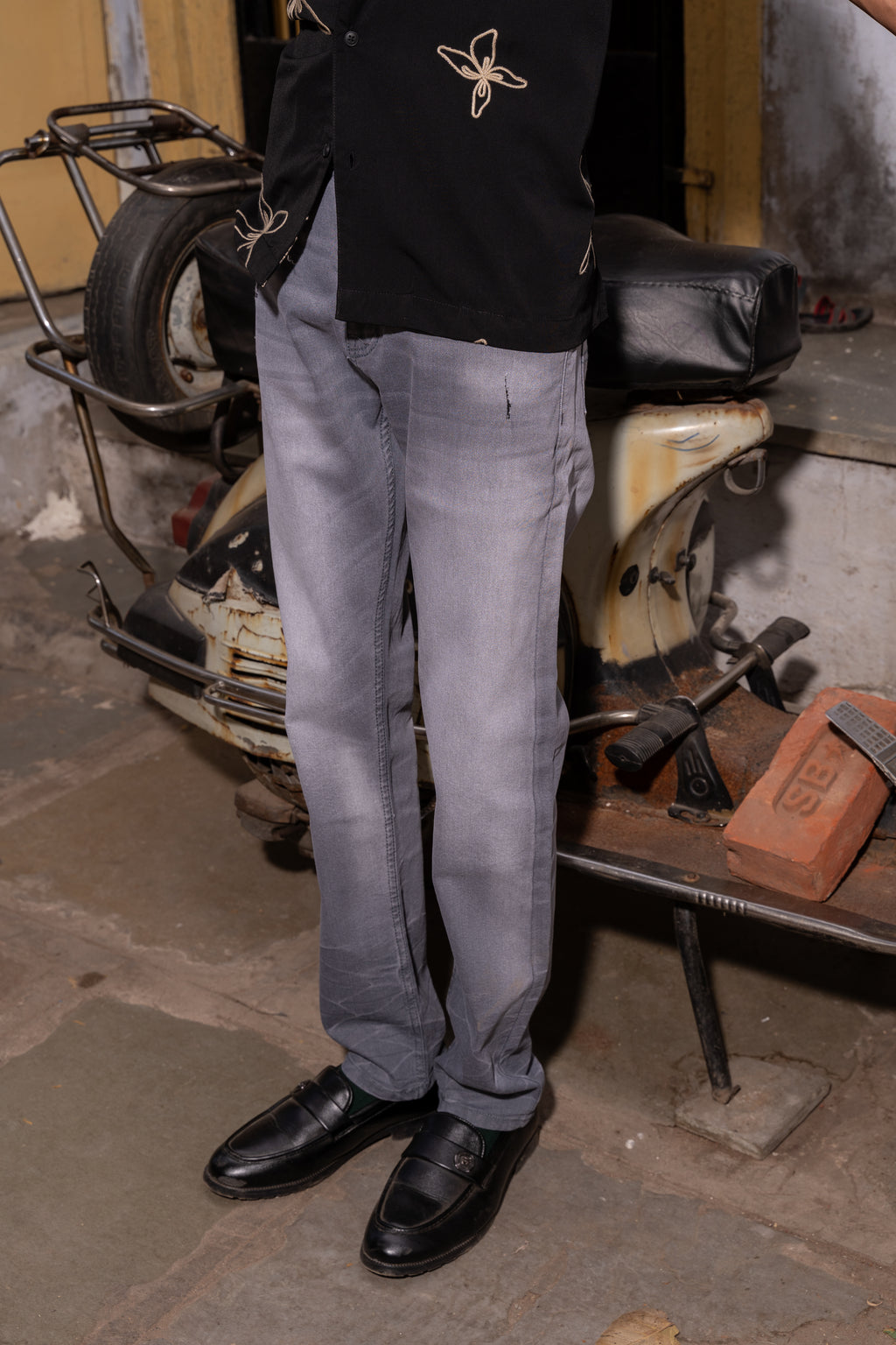 Grey Washed Skinny Fit Denim