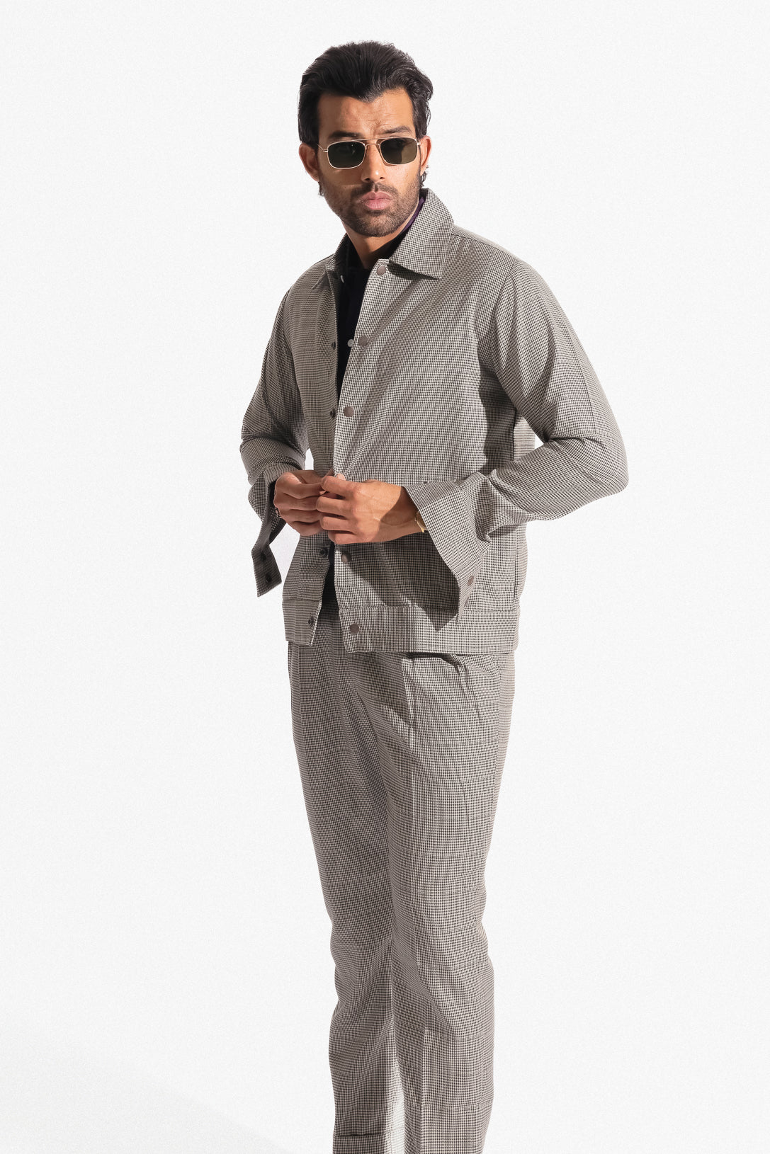 Houndstooth Trucker Jacket
