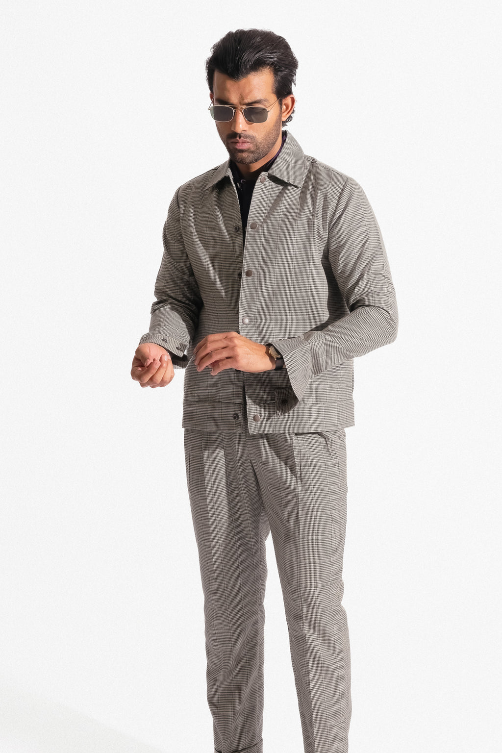 Houndstooth Trucker Jacket