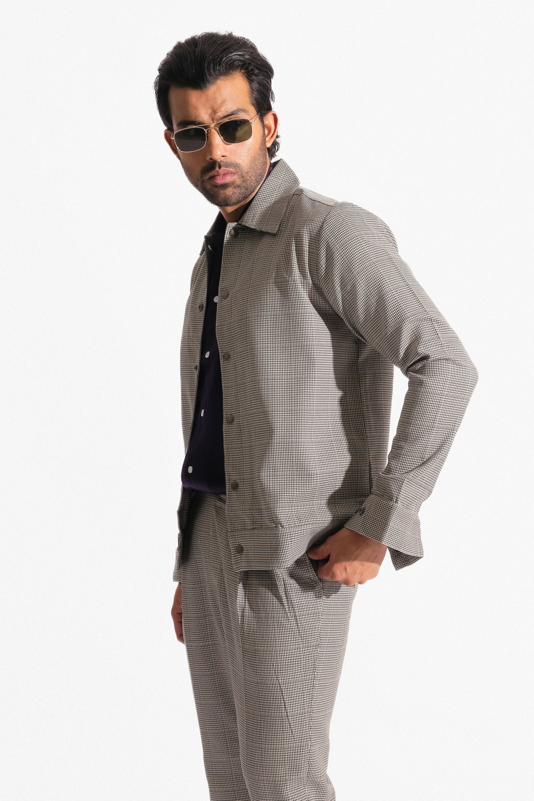 Houndstooth Trucker Jacket