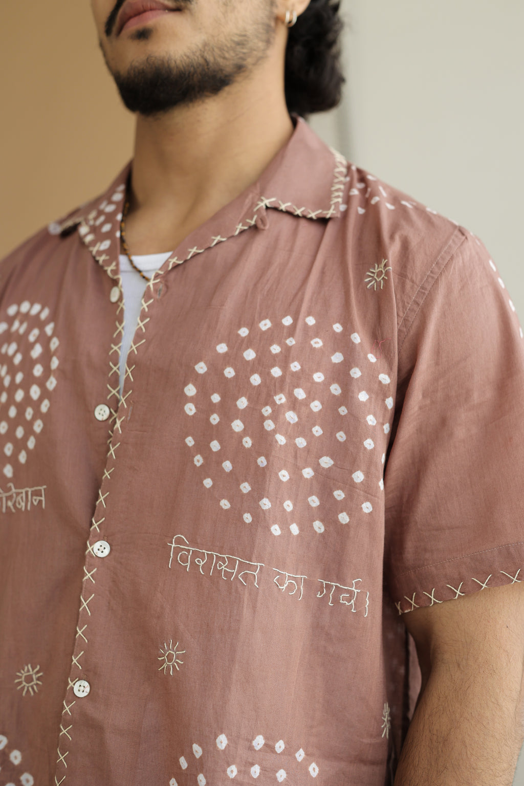 Chand Beige Bandhani Shirt