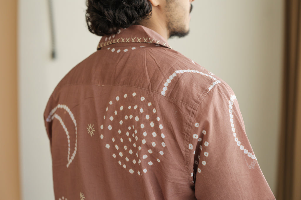 Chand Beige Bandhani Shirt