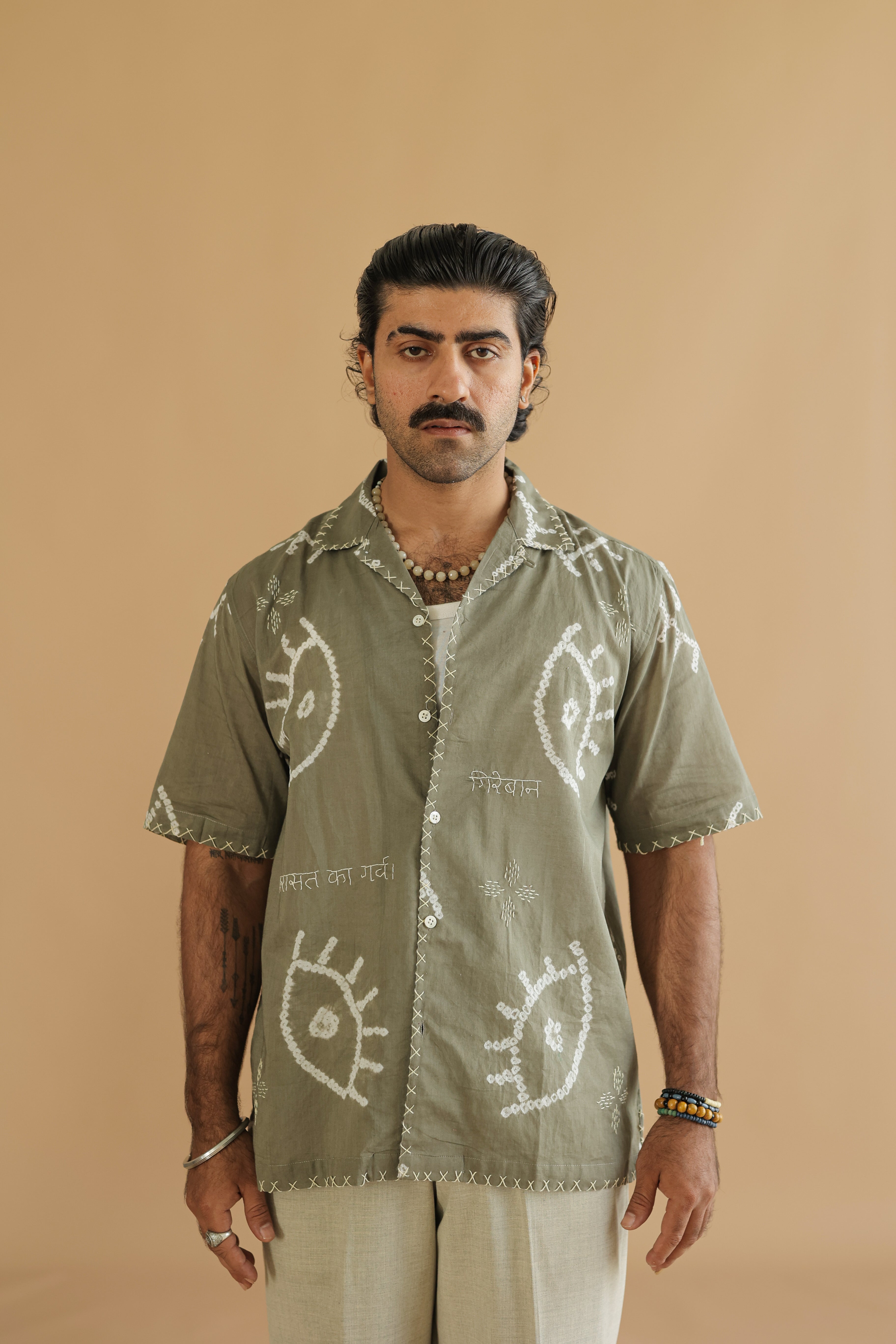 NAZAR GREY BANDHANI SHIRT