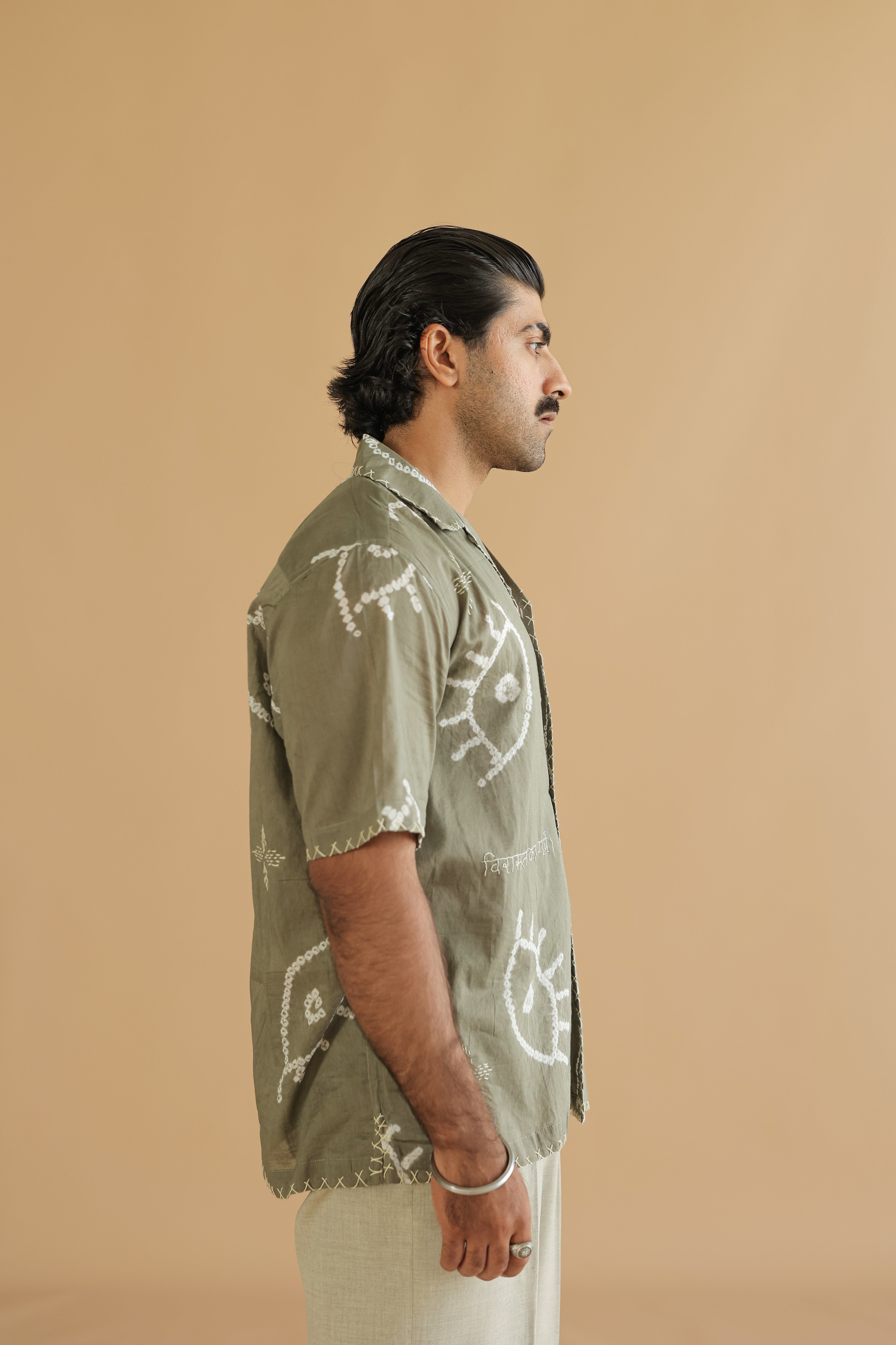 NAZAR GREY BANDHANI SHIRT
