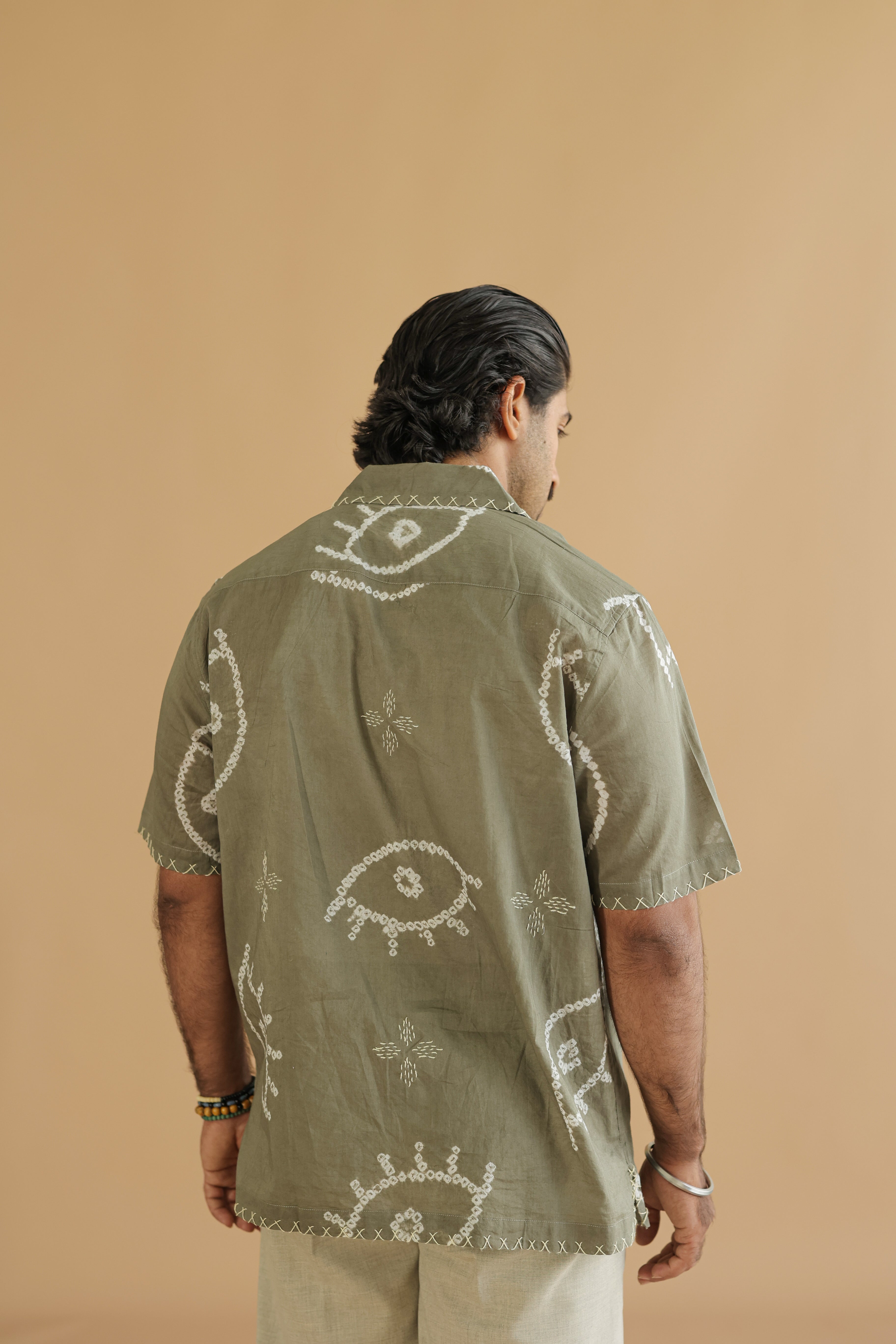 NAZAR GREY BANDHANI SHIRT
