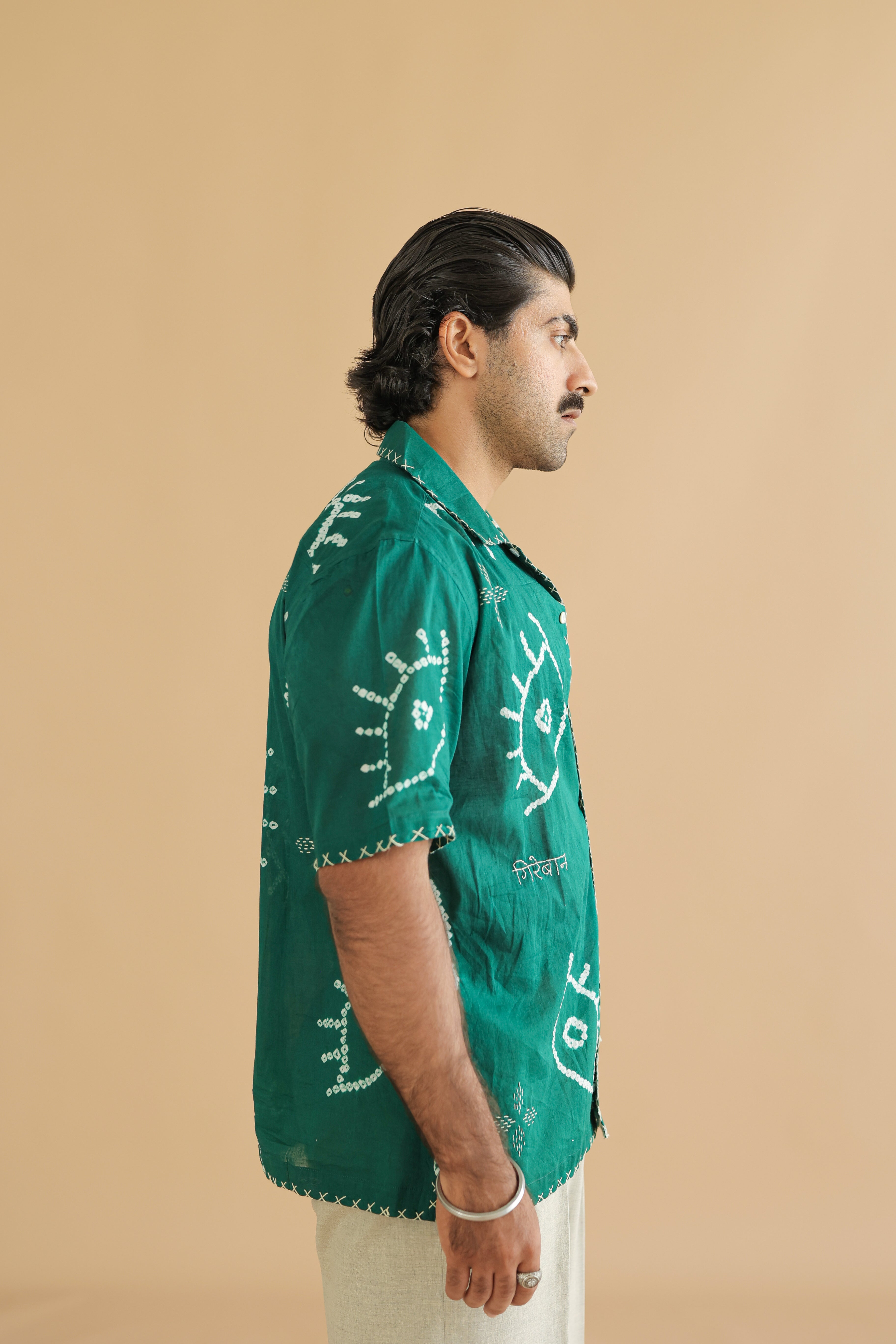 NAZAR GREEN BANDHANI SHIRT
