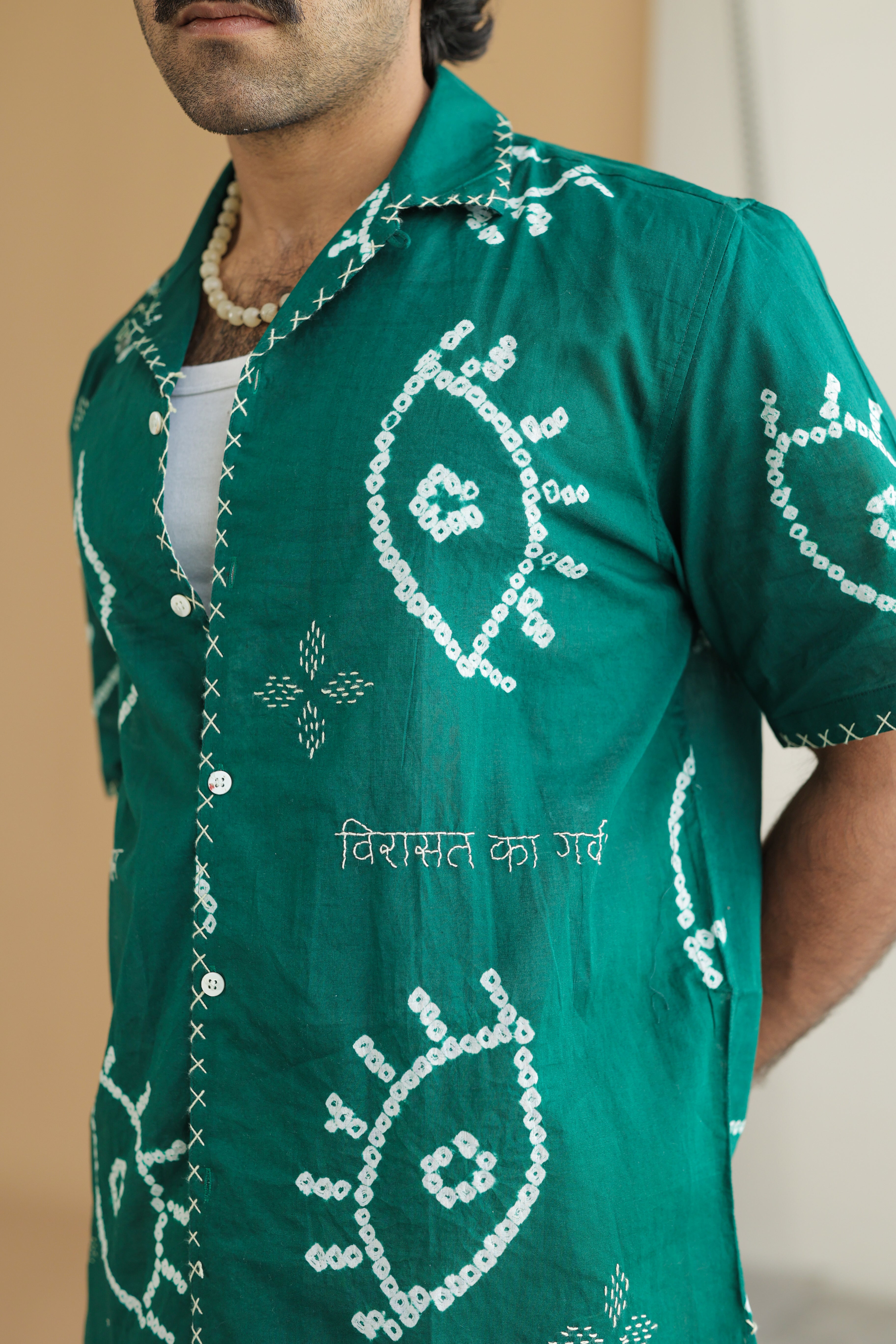NAZAR GREEN BANDHANI SHIRT