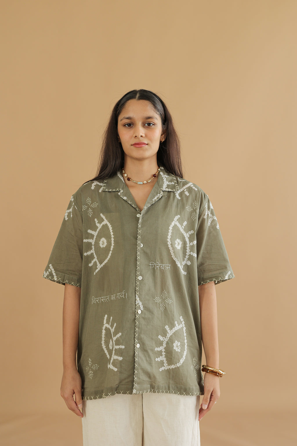 NAZAR GREY BANDHANI SHIRT