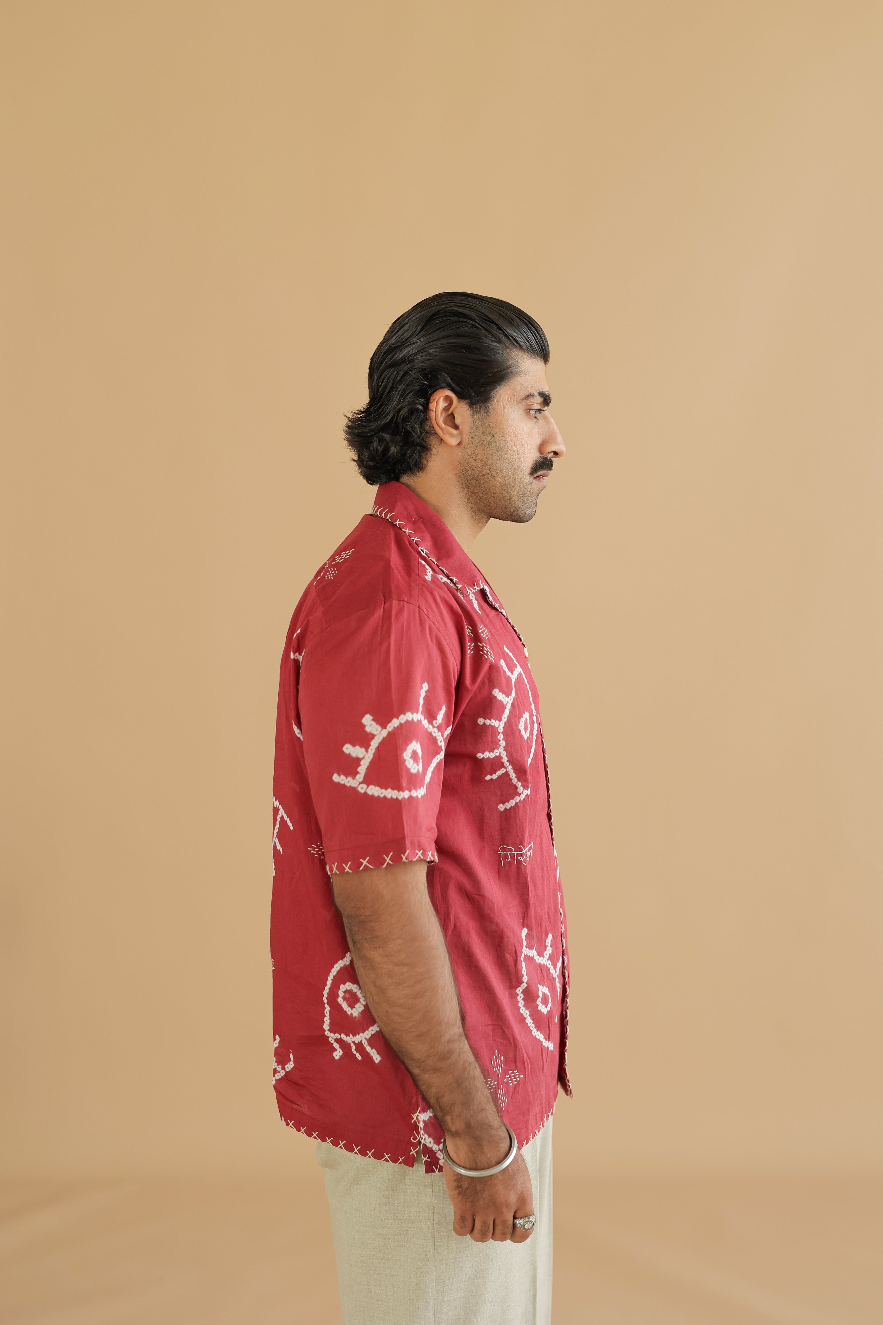 NAZAR VELVET EMBER BANDHANI SHIRT