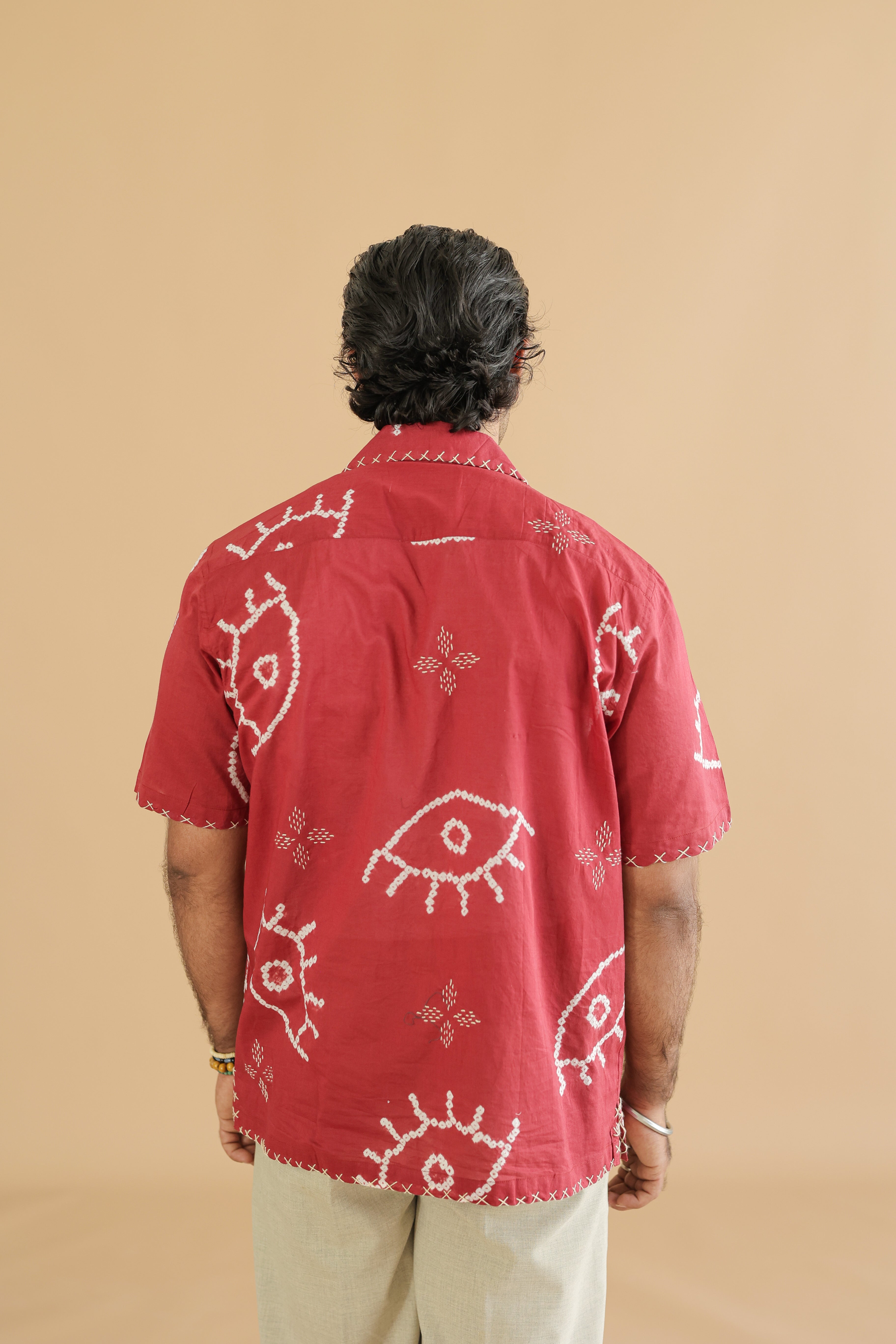 NAZAR VELVET EMBER BANDHANI SHIRT