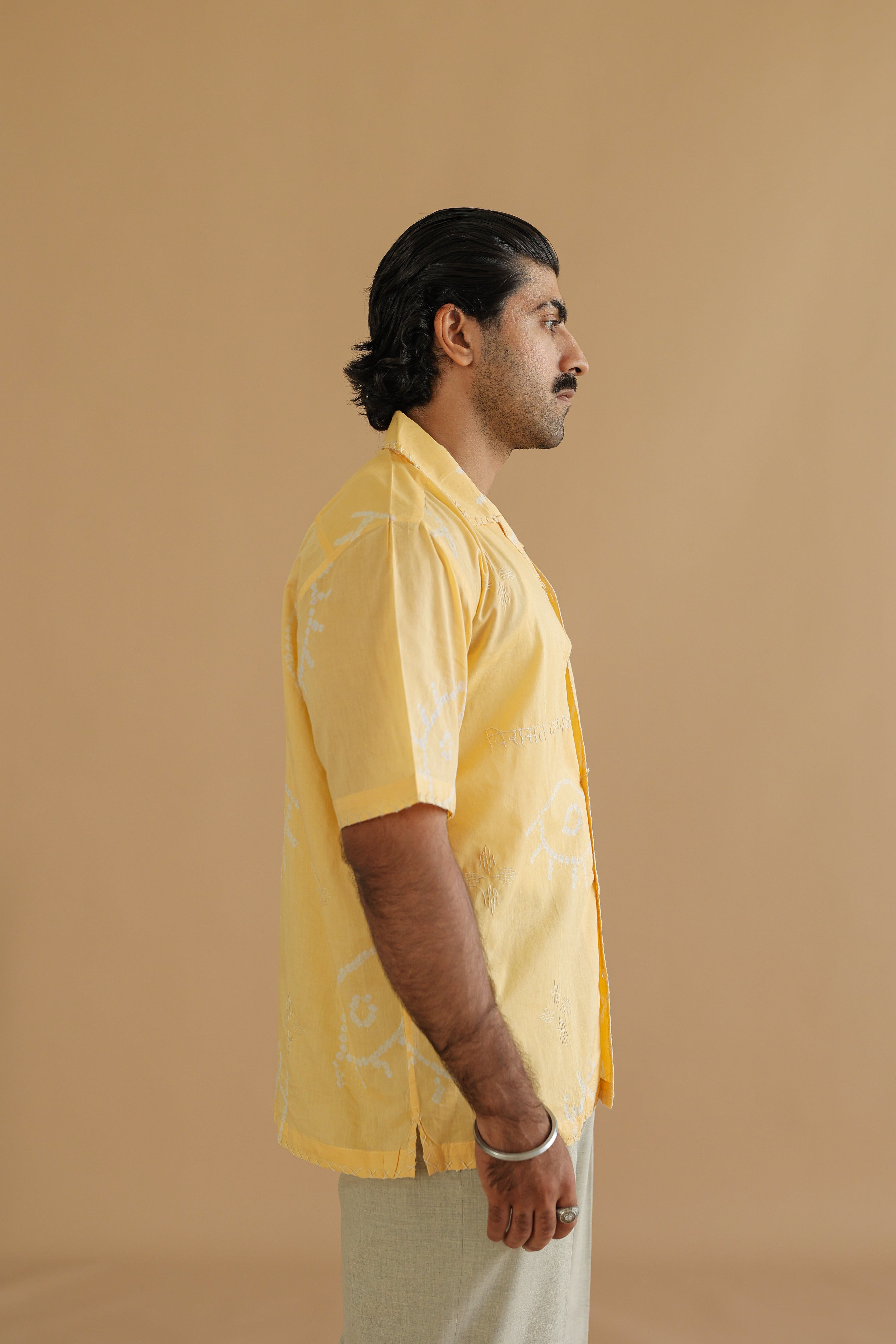 NAZAR YELLOW BANDHANI SHIRT