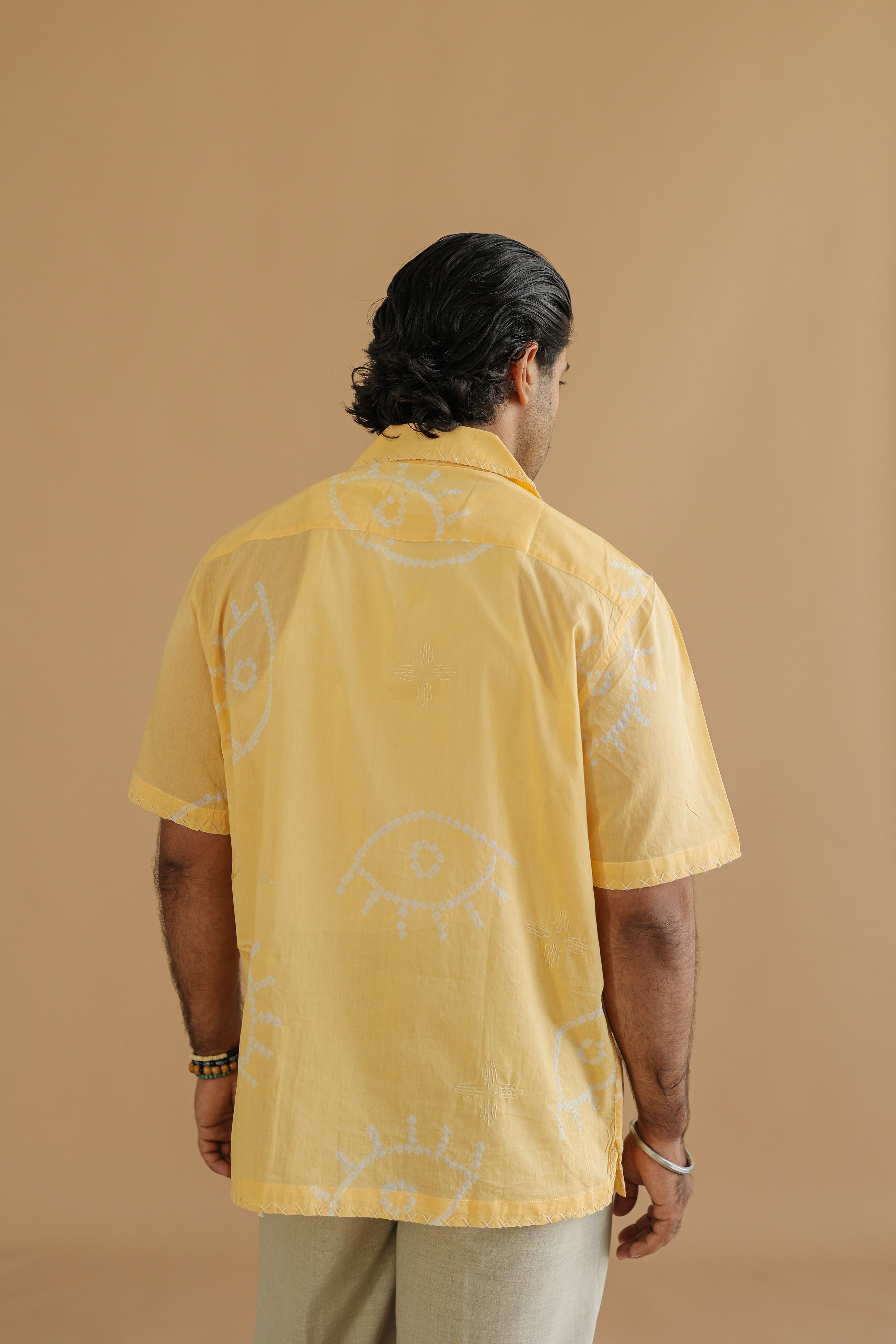 NAZAR YELLOW BANDHANI SHIRT