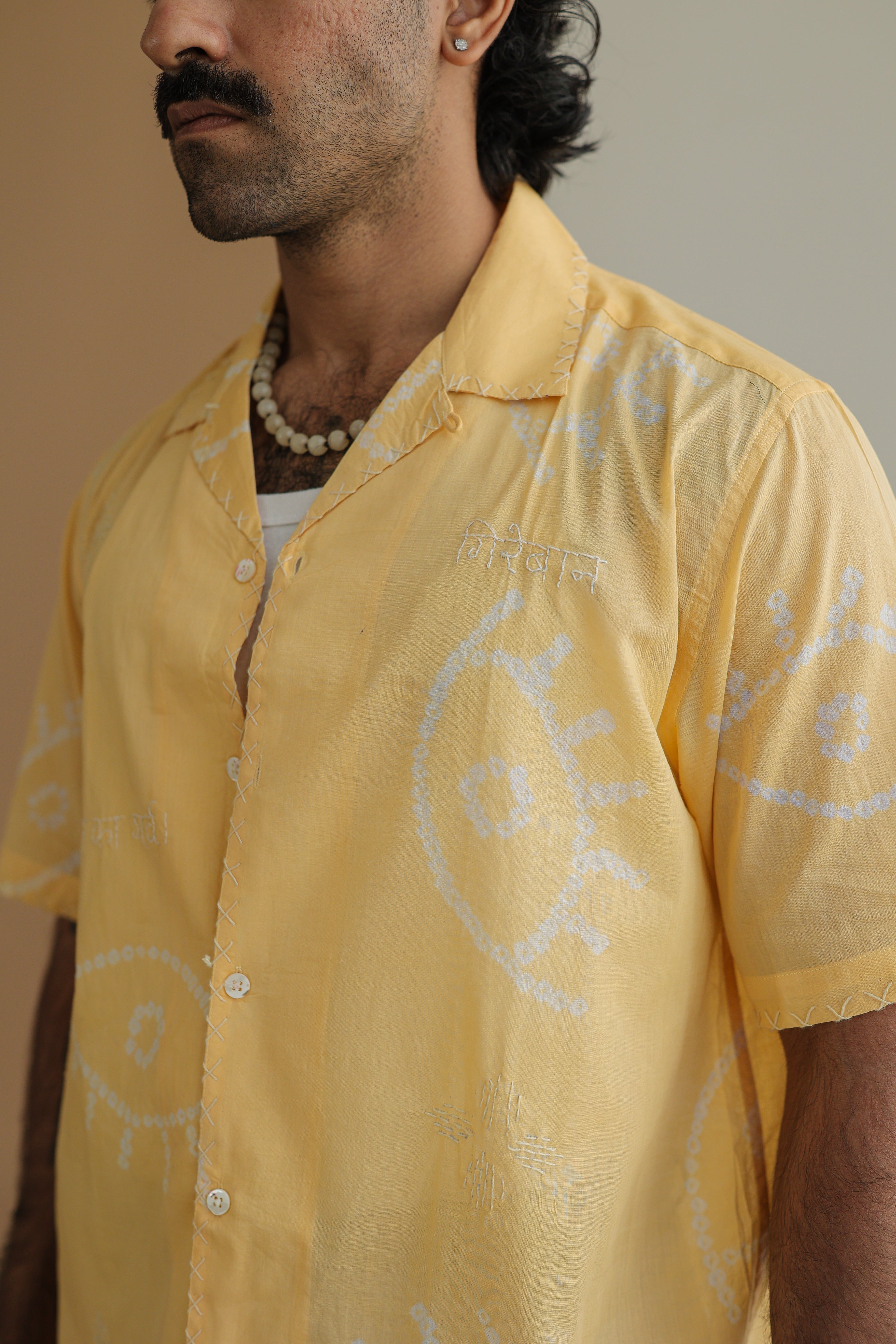 NAZAR YELLOW BANDHANI SHIRT