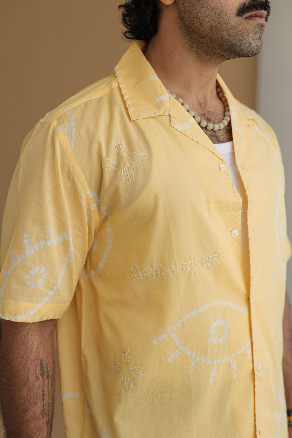 NAZAR YELLOW BANDHANI SHIRT