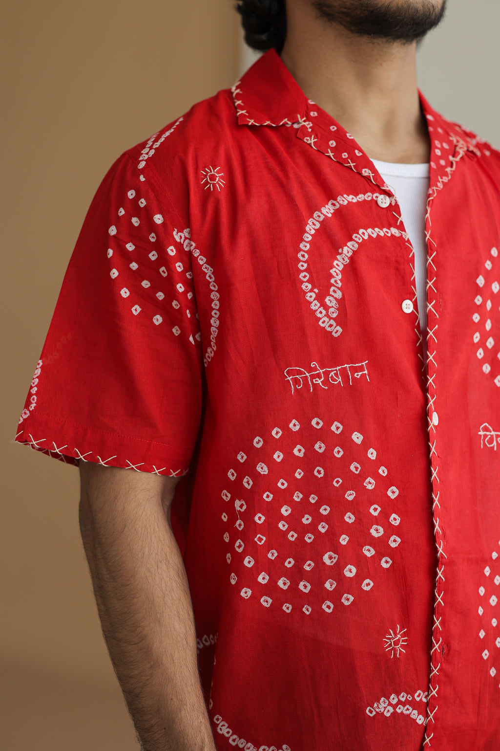 CHAND RED BANDHANI SHIRT