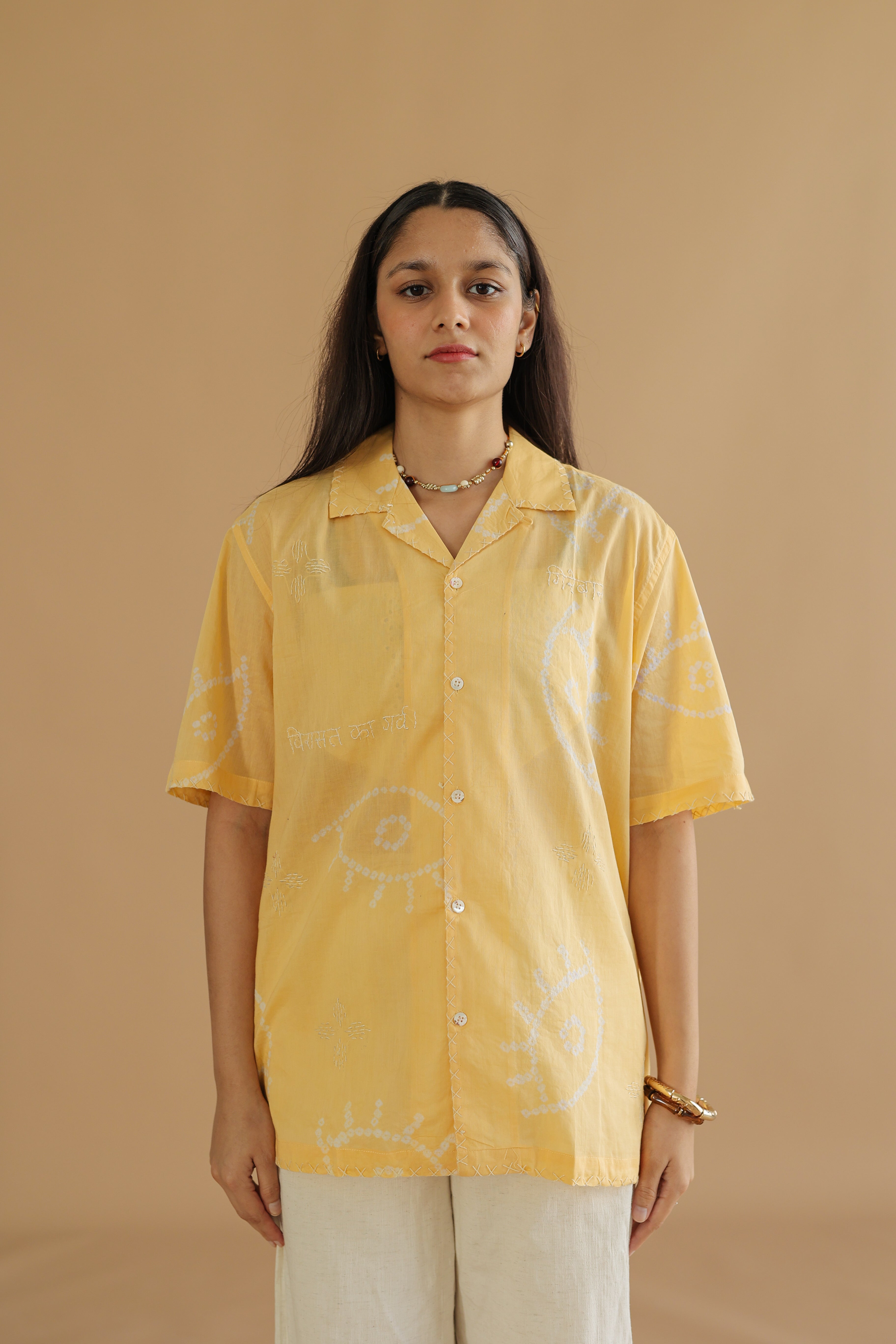 NAZAR YELLOW BANDHANI SHIRT