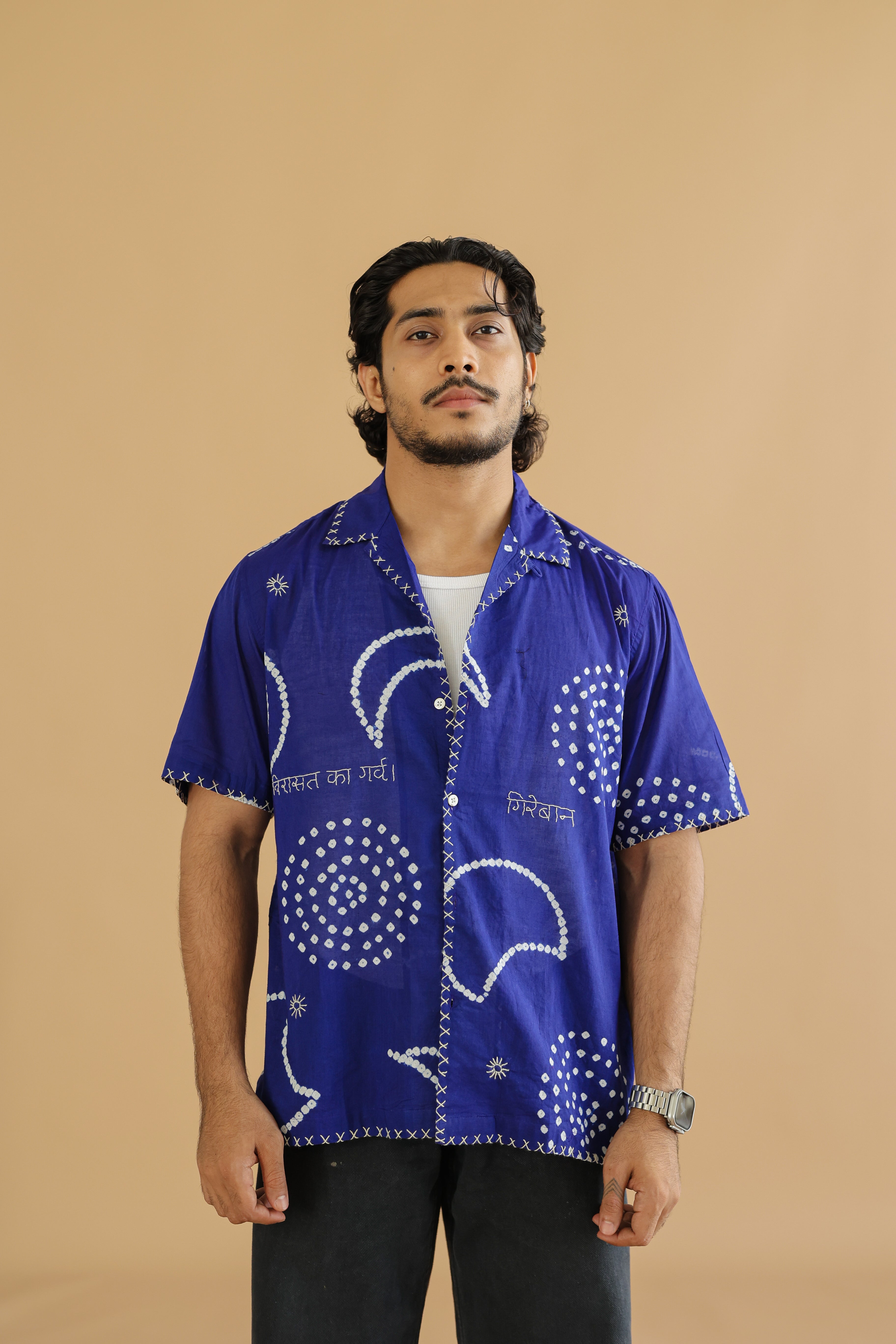 CHAND BLUE BANDHANI SHIRT