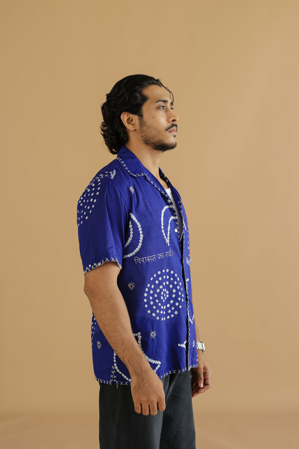 CHAND BLUE BANDHANI SHIRT