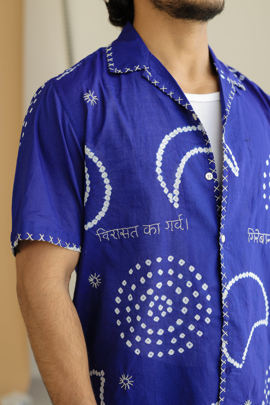 CHAND BLUE BANDHANI SHIRT