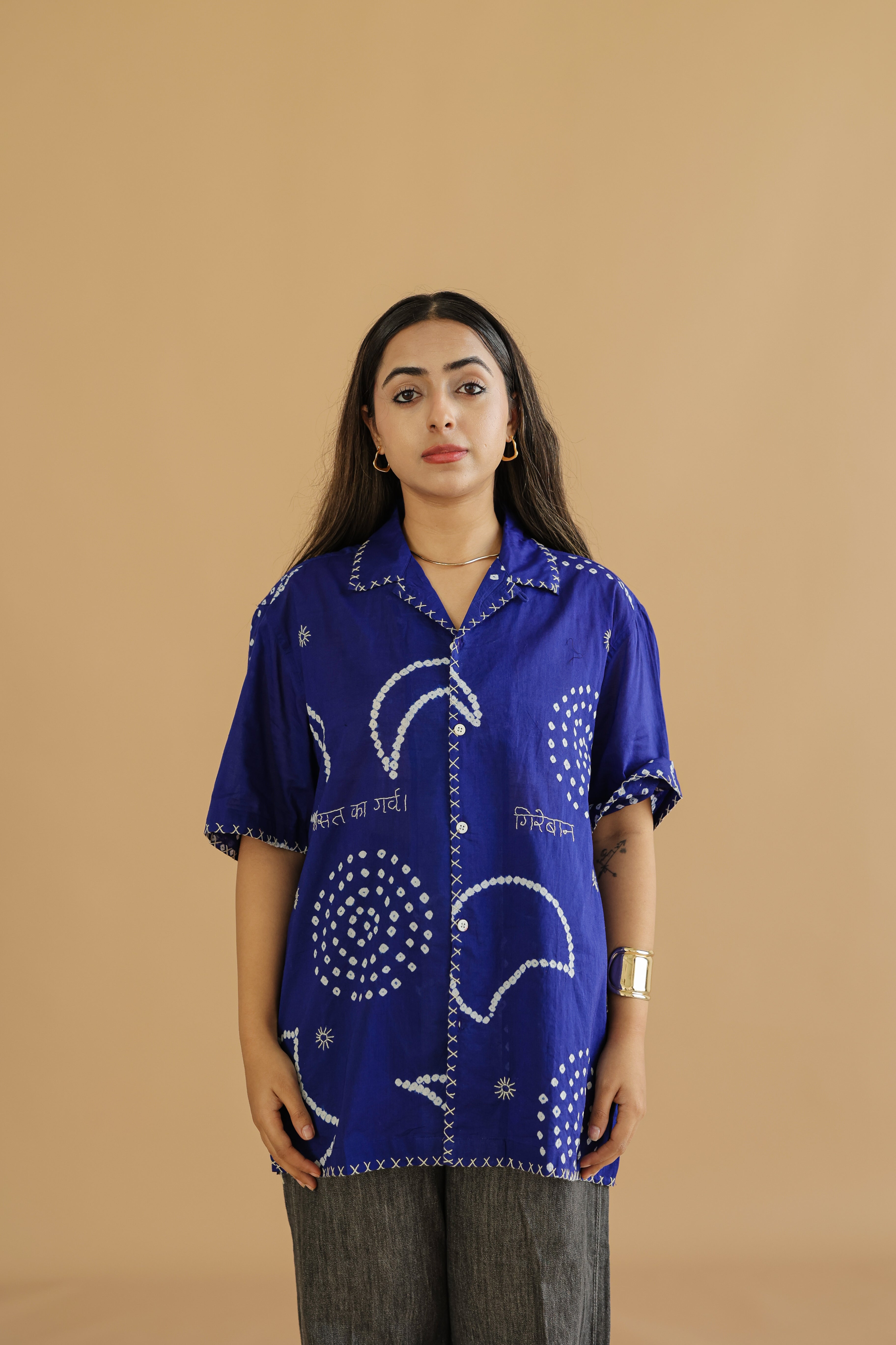 CHAND BLUE BANDHANI SHIRT