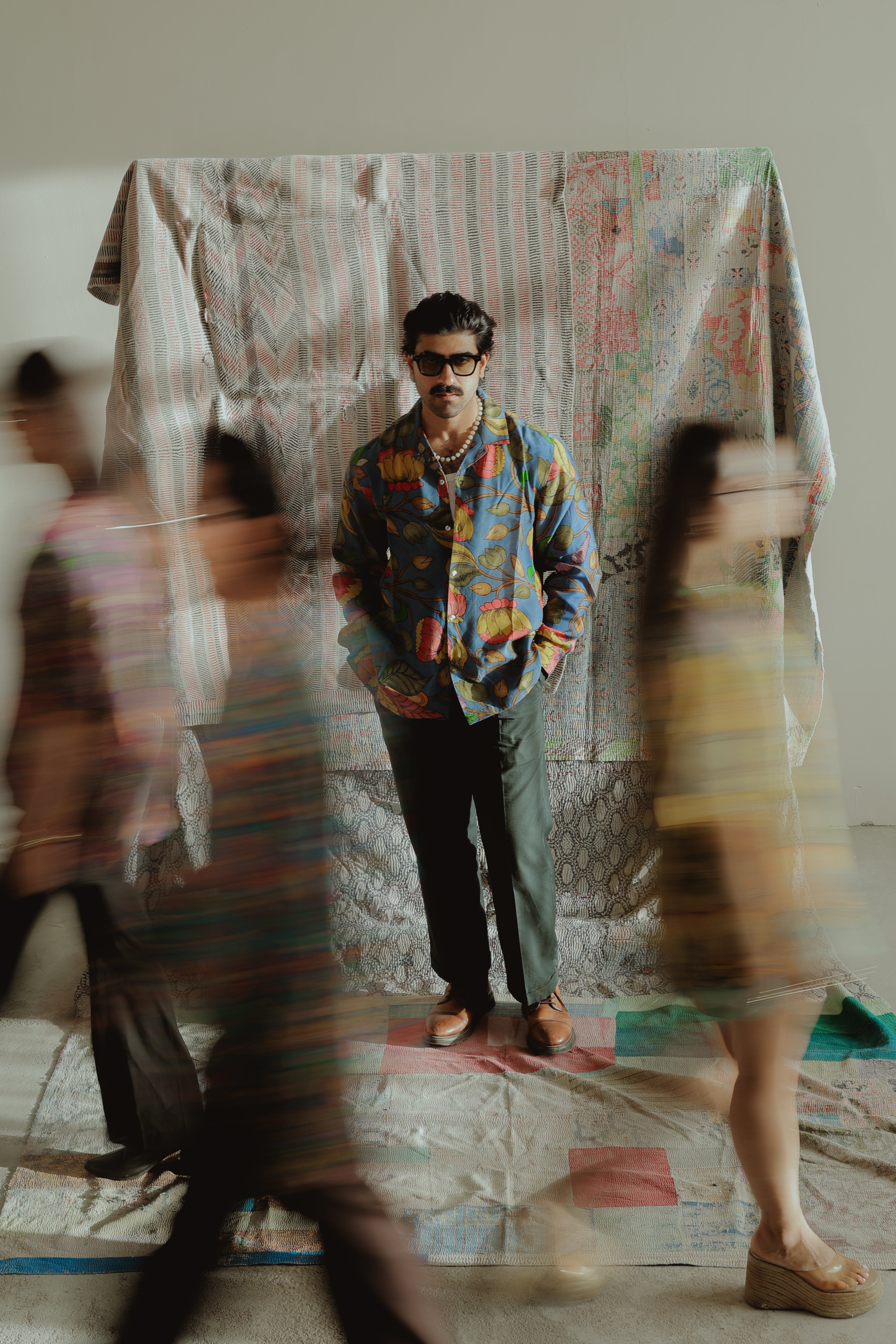 BLUE HANDPAINTED SHIRT