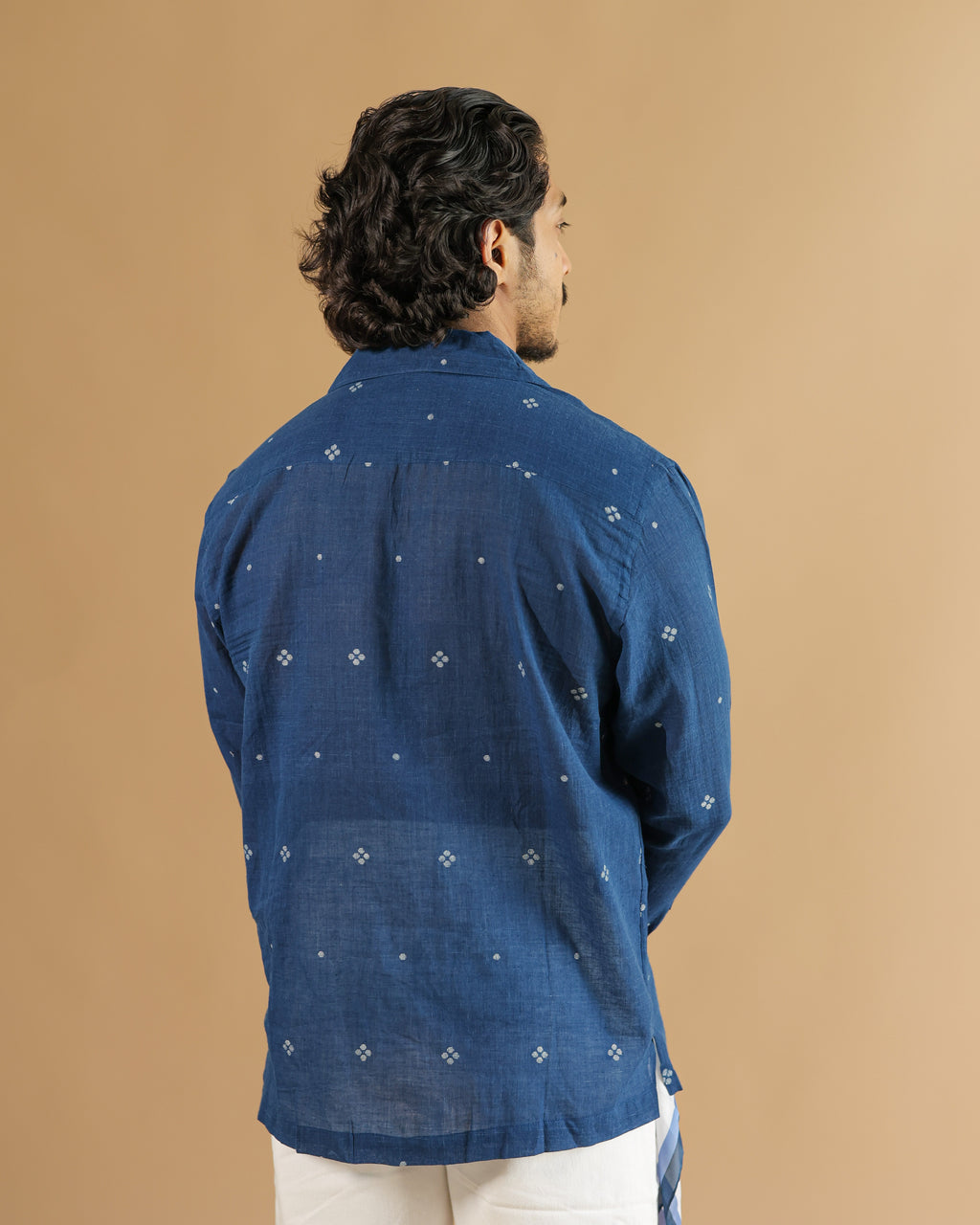 BLUE JAMDHANI SHIRT