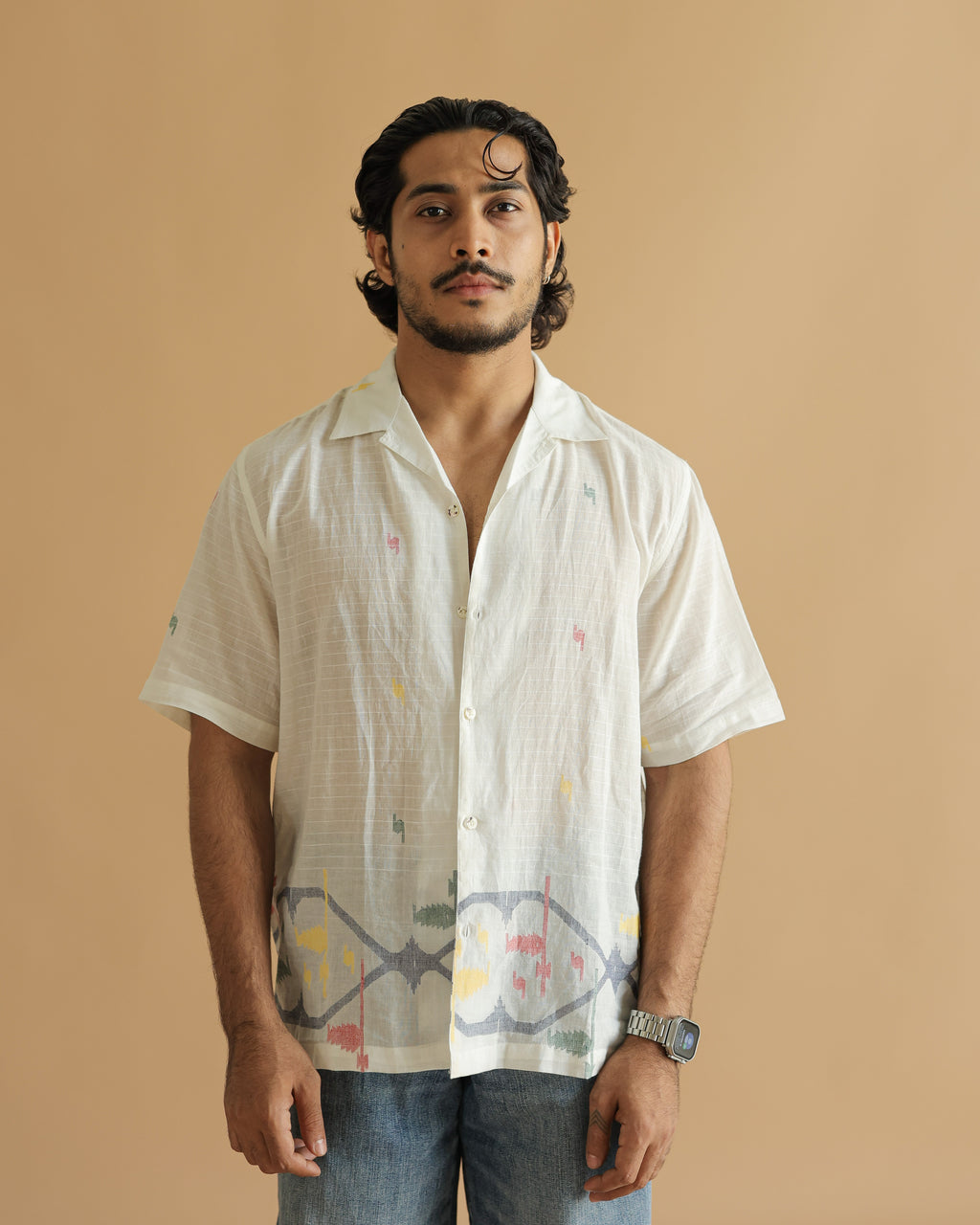 WHITE JAMDHANI SHIRT