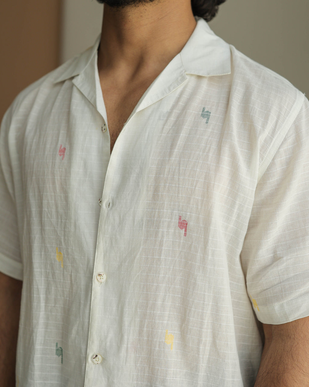 WHITE JAMDHANI SHIRT