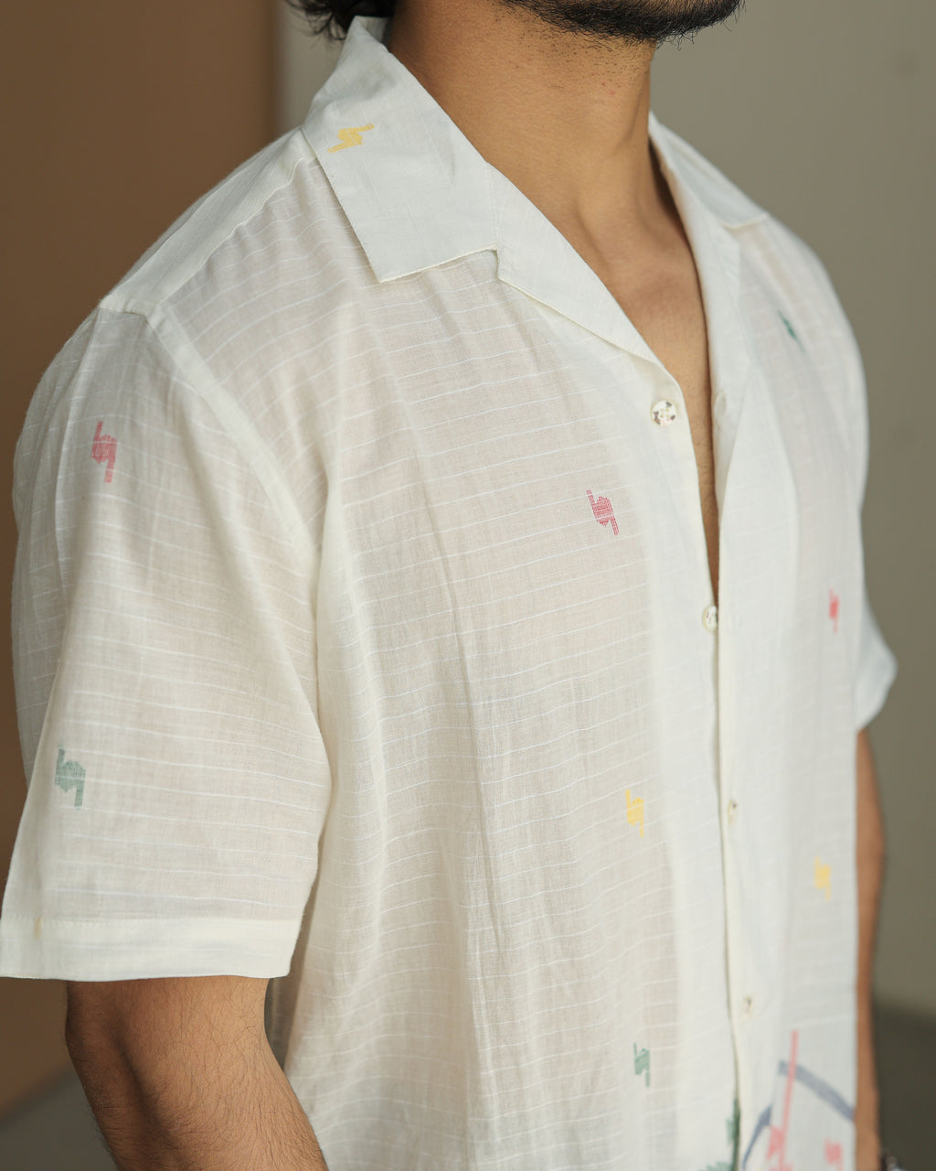 WHITE JAMDHANI SHIRT
