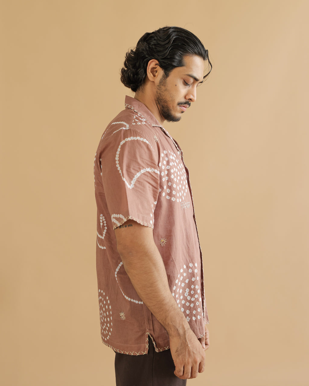 Chand Beige Bandhani Shirt