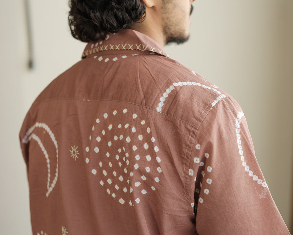 Chand Beige Bandhani Shirt
