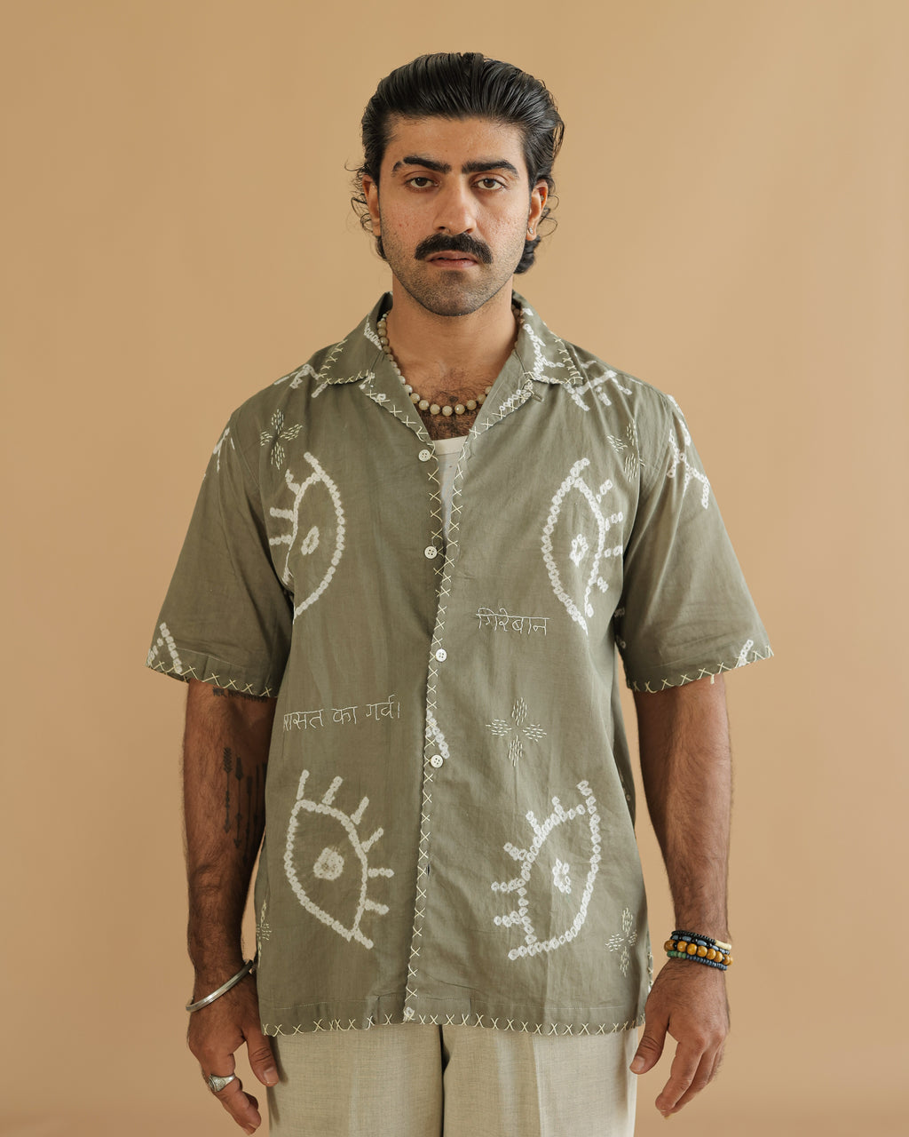 NAZAR GREY BANDHANI SHIRT