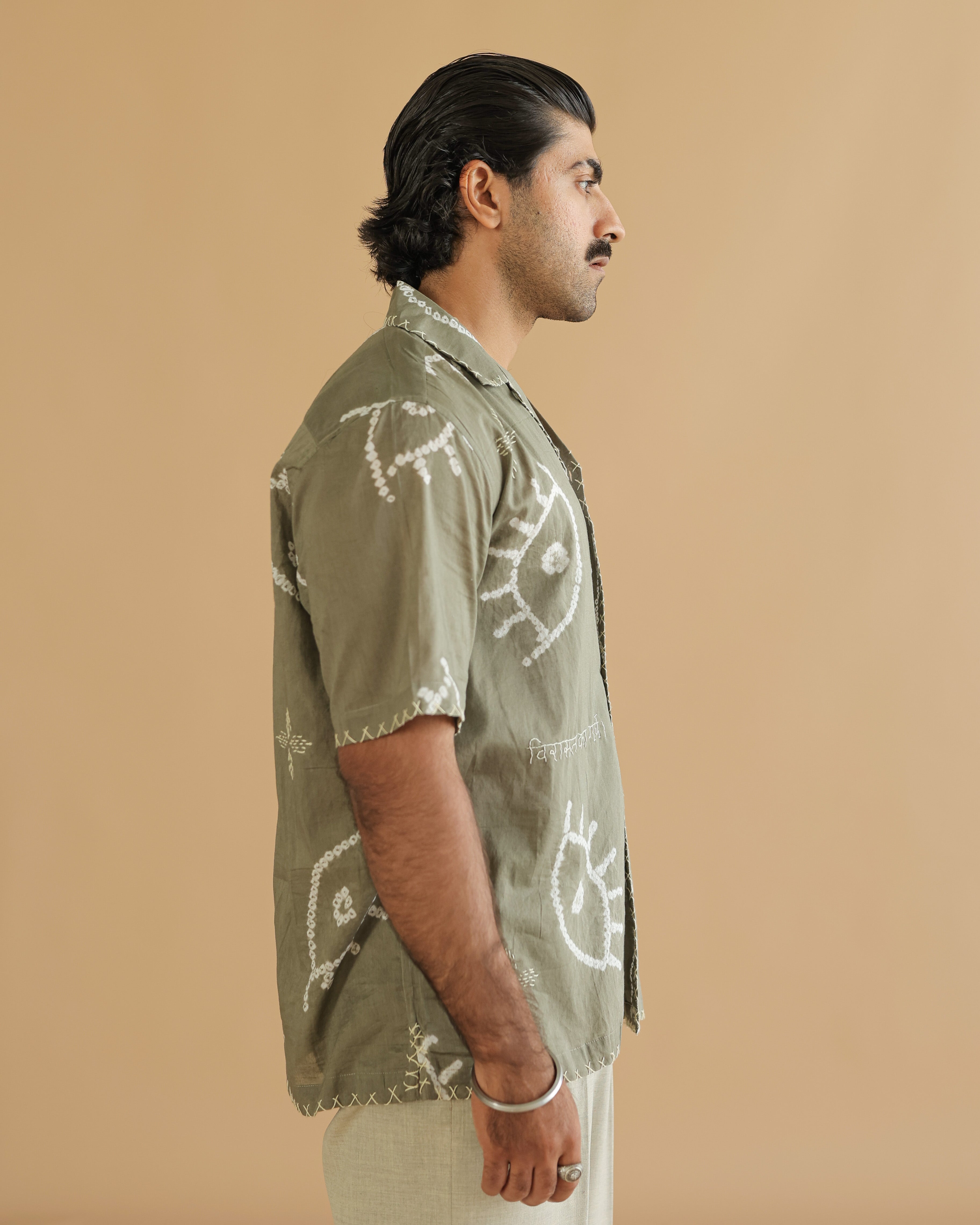 NAZAR GREY BANDHANI SHIRT